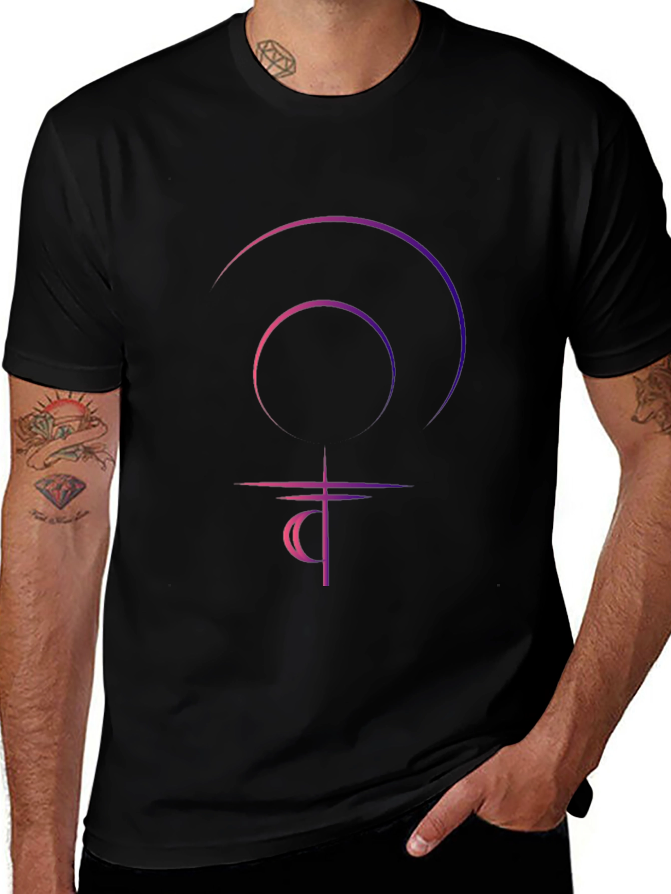 Black T-Shirt with Graphic Design