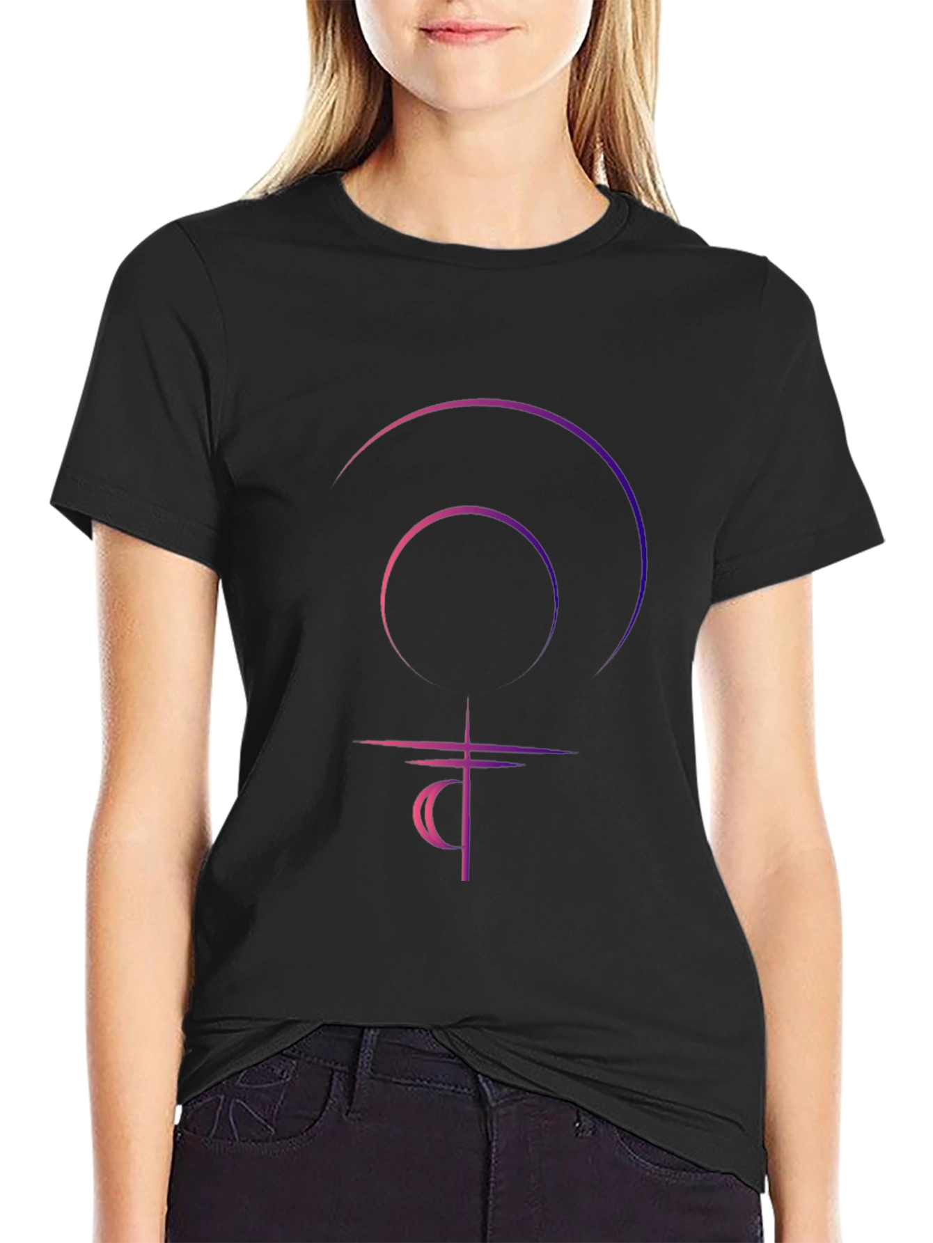 Black T-Shirt with Graphic Design