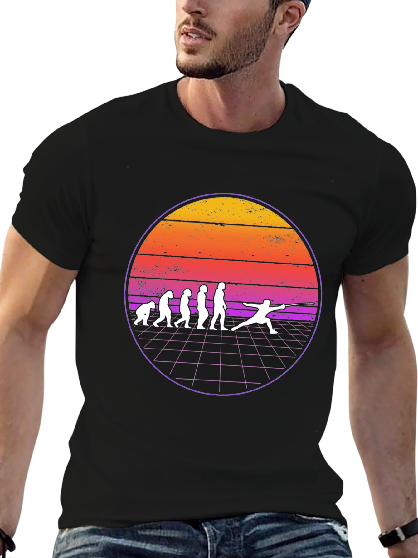 Fencing Evolution T-Shirt - Retro Style