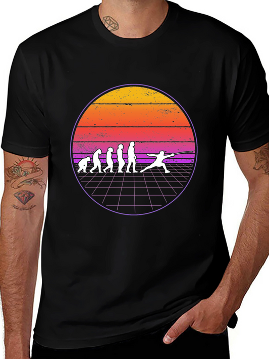 Fencing Evolution T-Shirt - Retro Style