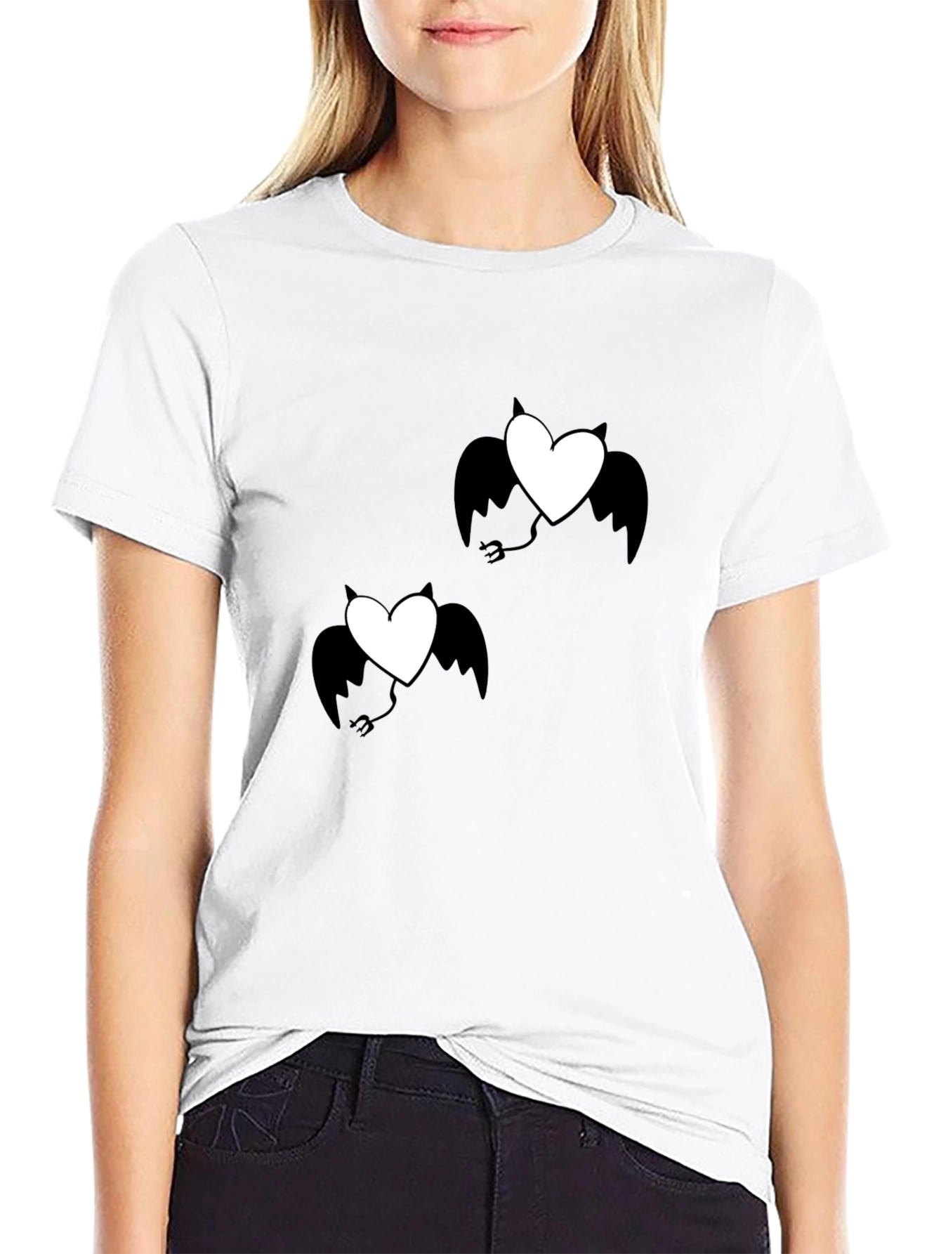 Devil Heart Graphic T-Shirt - Black