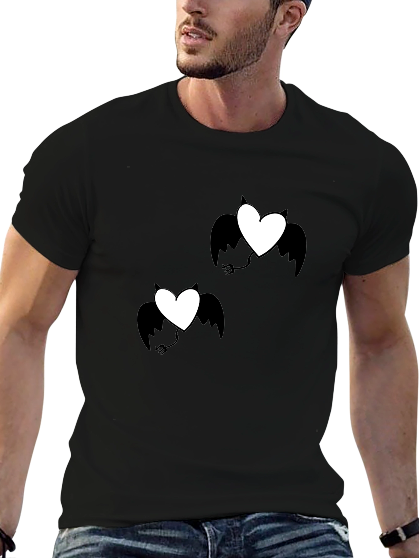 Devil Heart Graphic T-Shirt - Black