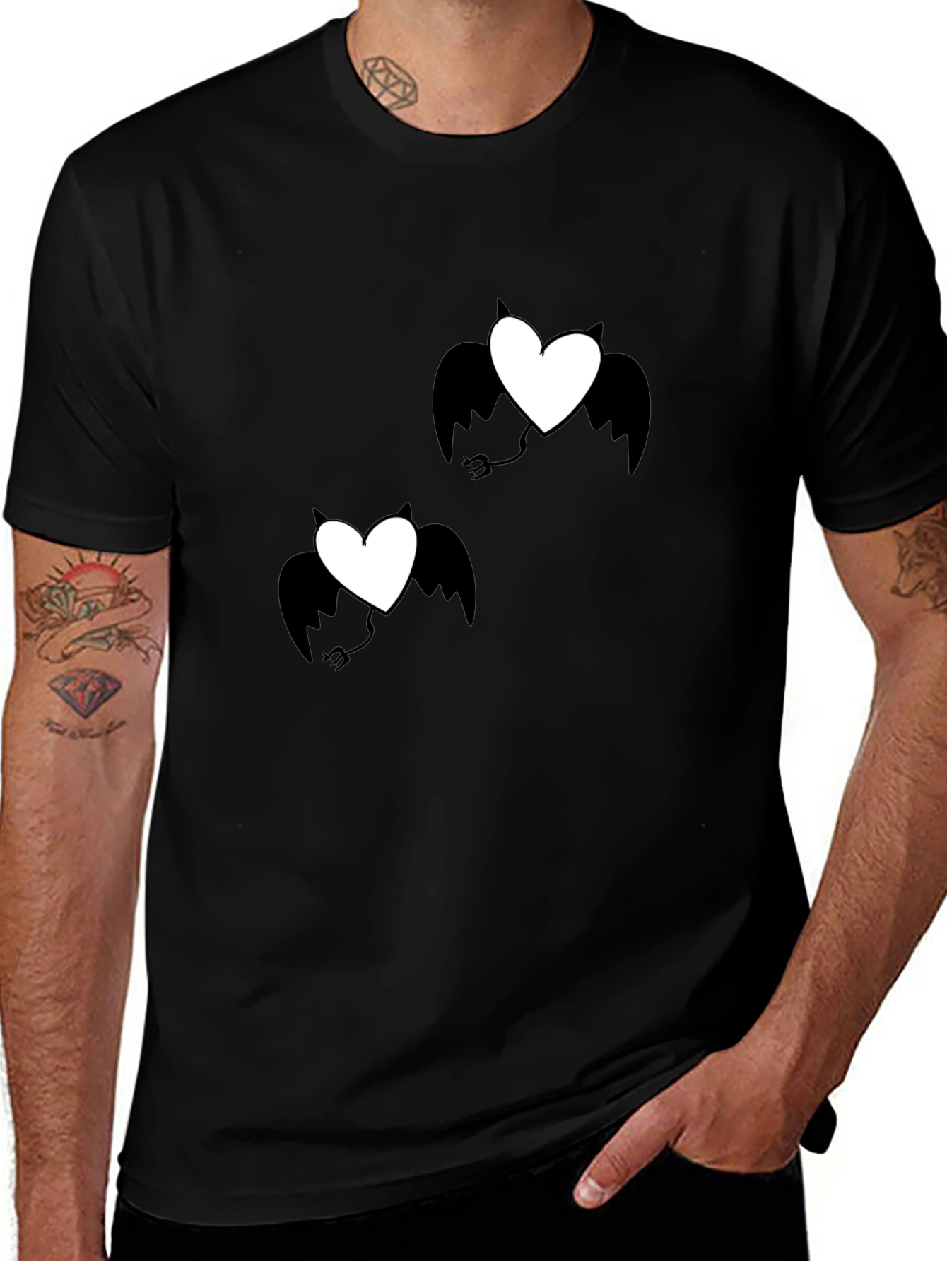 Devil Heart Graphic T-Shirt - Black