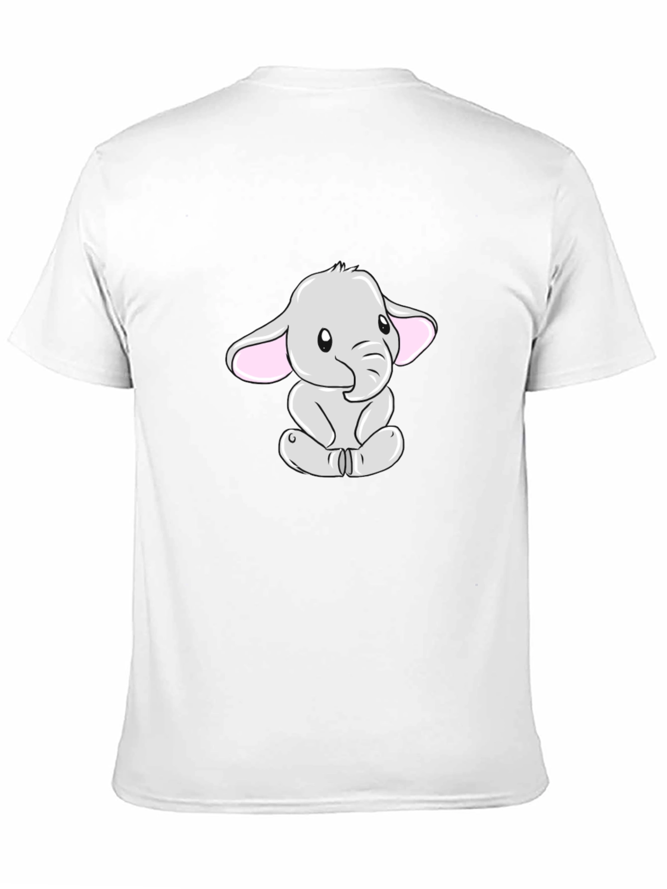 Cute Elephant Graphic Tee - Black Cotton Blend