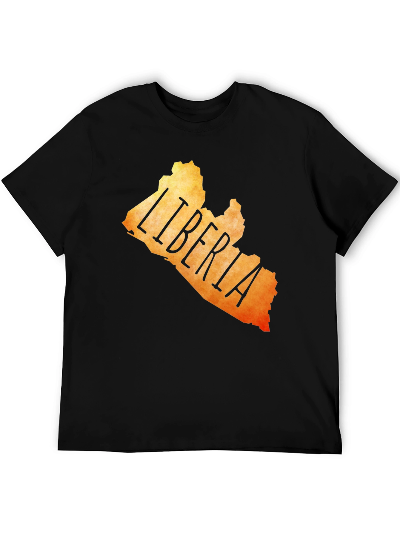 Liberia Map T-Shirt - Black Graphic Tee