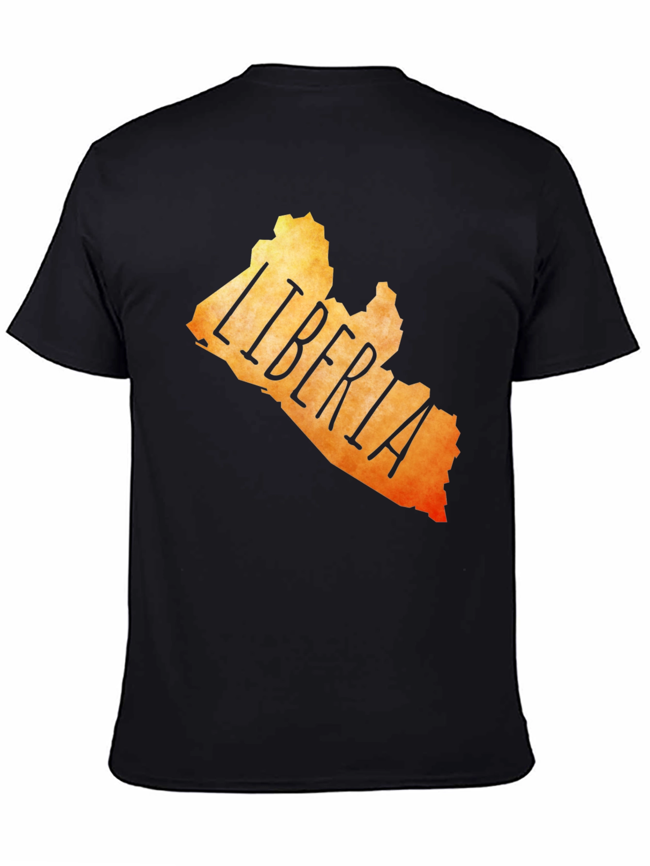 Liberia Map T-Shirt - Black Graphic Tee
