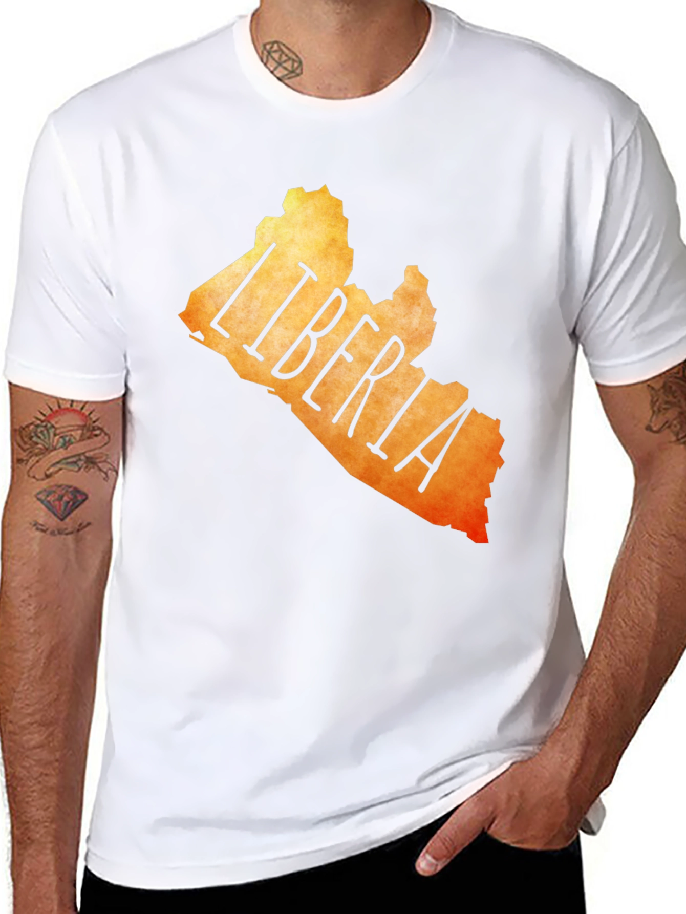 Liberia Map T-Shirt - Black Graphic Tee
