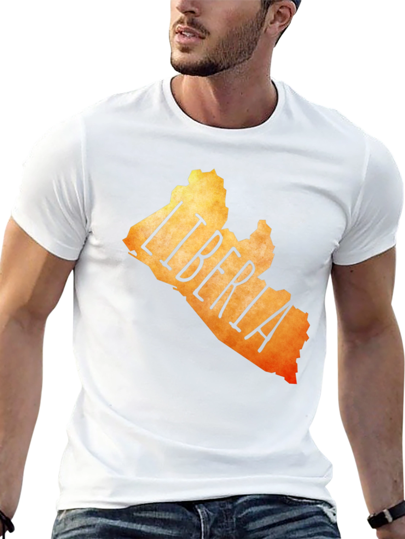 Liberia Map T-Shirt - Black Graphic Tee