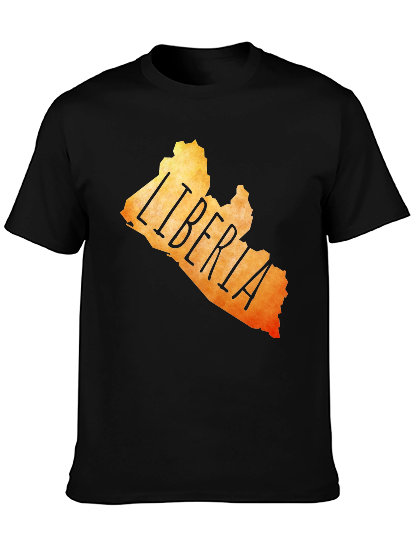 Liberia Map T-Shirt - Black Graphic Tee