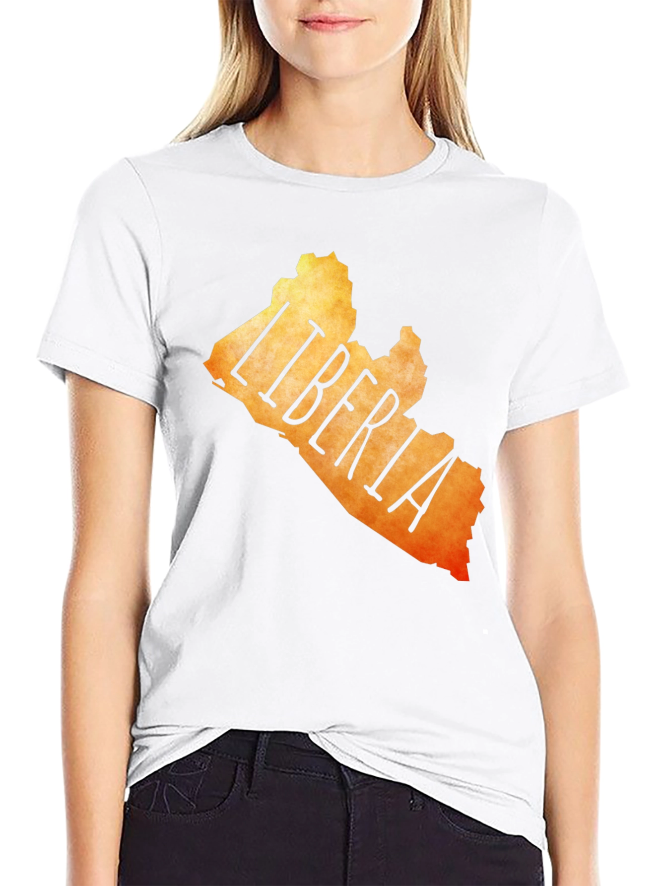 Liberia Map T-Shirt - Black Graphic Tee