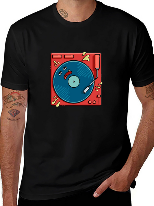 Groovy Turntable Graphic T-Shirt - Music Lover Tee