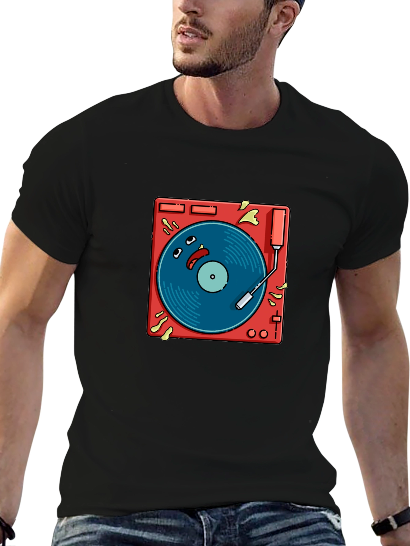 Groovy Turntable Graphic T-Shirt - Music Lover Tee