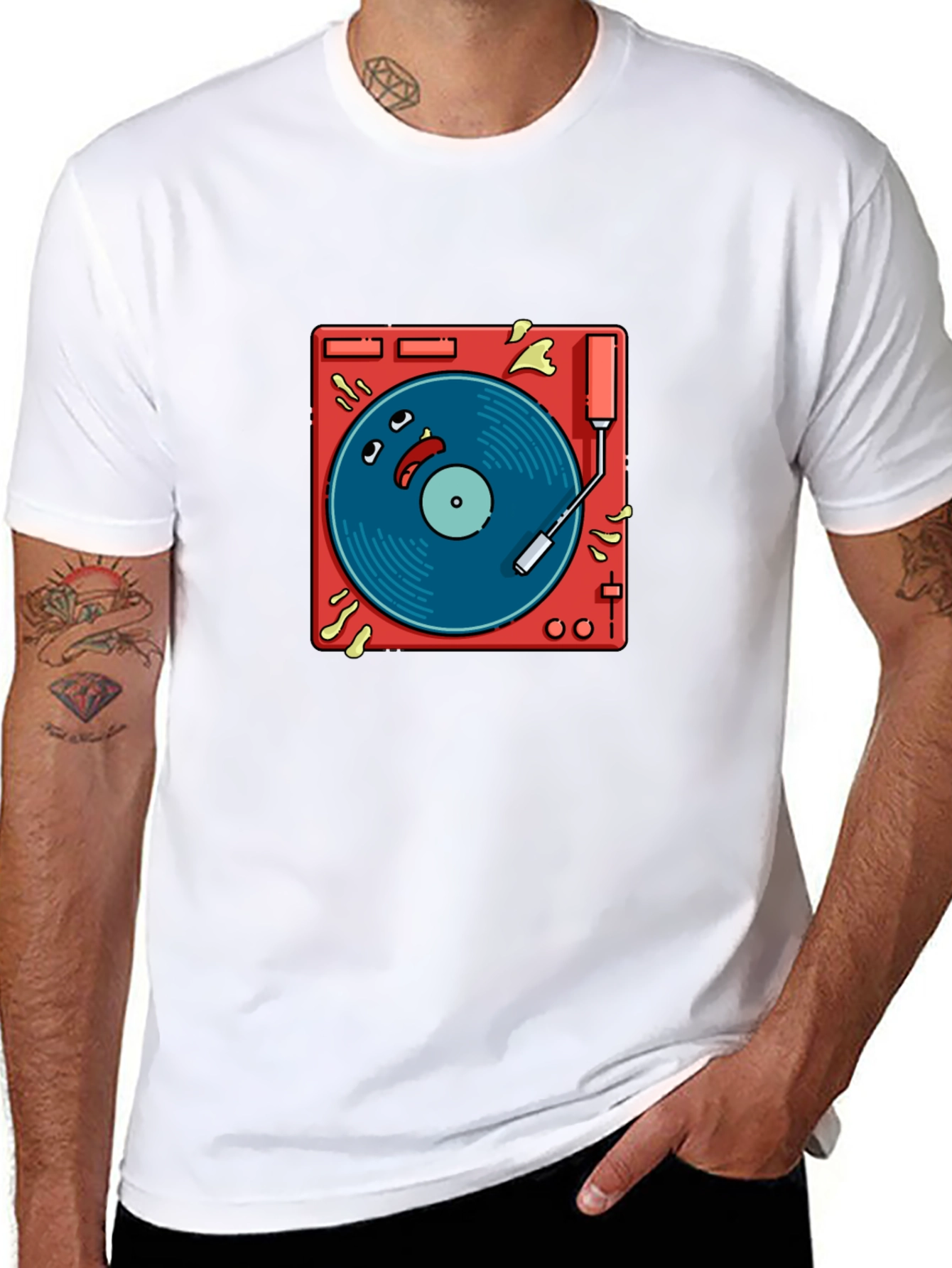 Groovy Turntable Graphic T-Shirt - Music Lover Tee