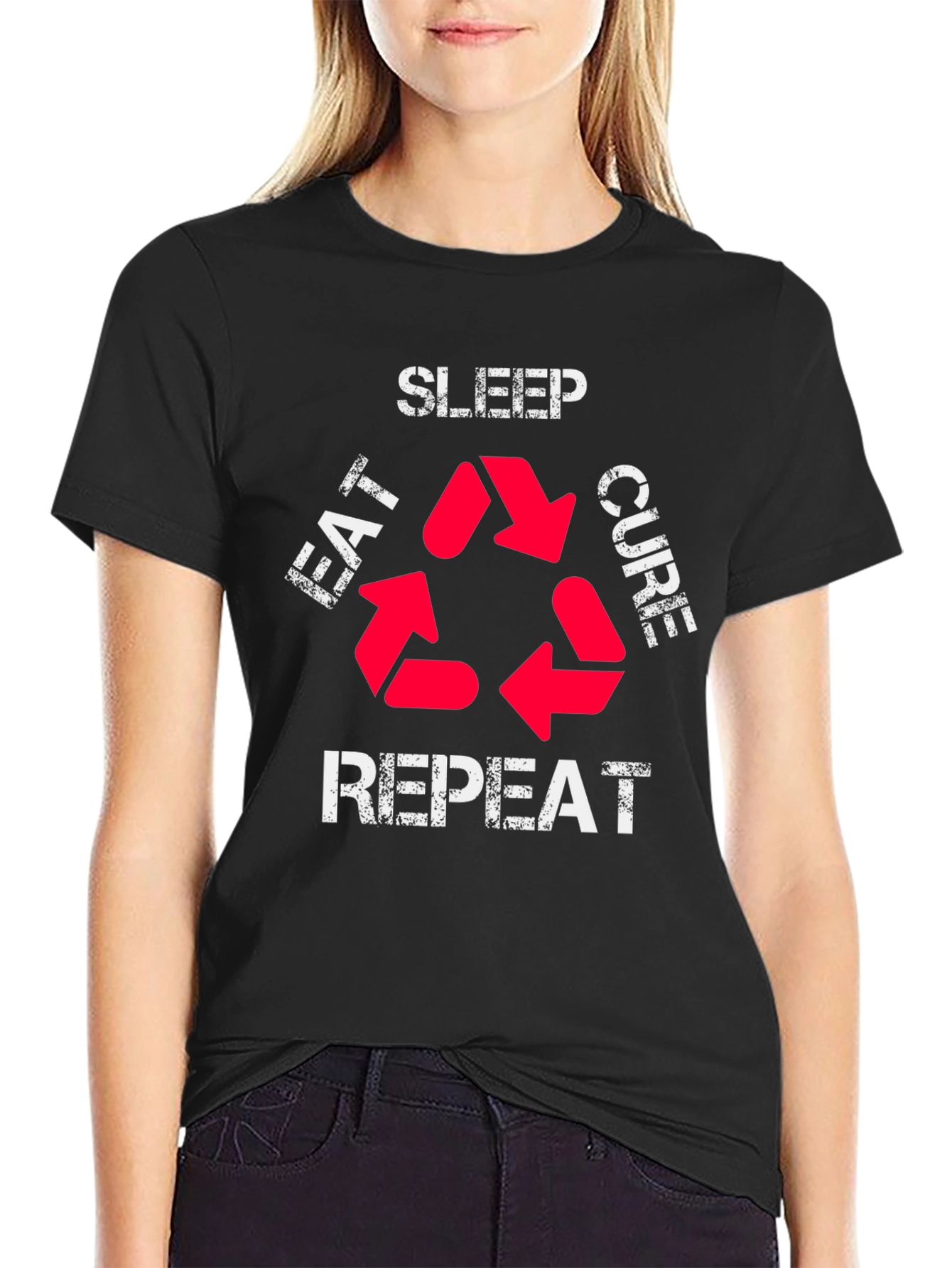 Eat Sleep Cure Repeat Graphic T-Shirt