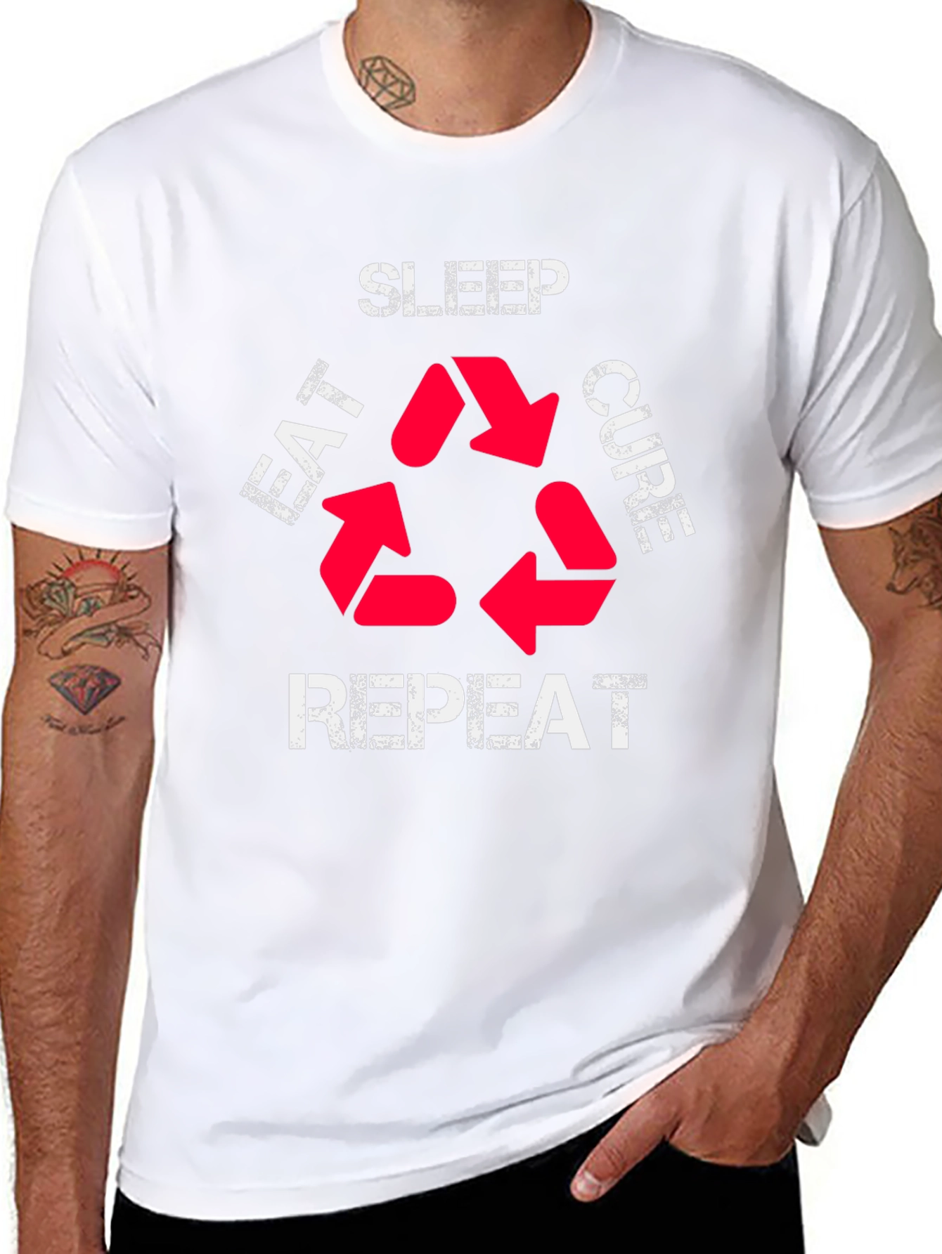 Eat Sleep Cure Repeat Graphic T-Shirt