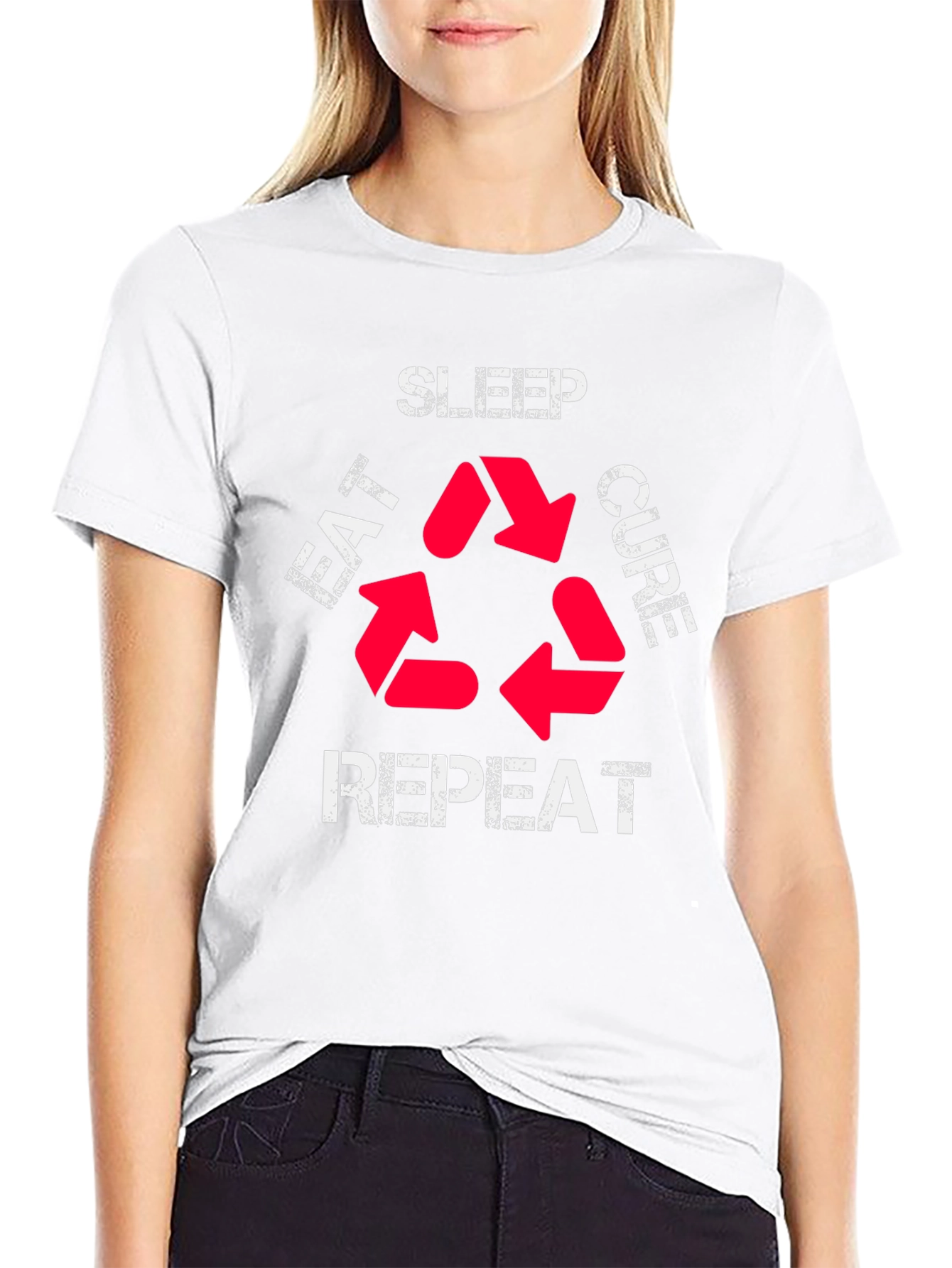 Eat Sleep Cure Repeat Graphic T-Shirt