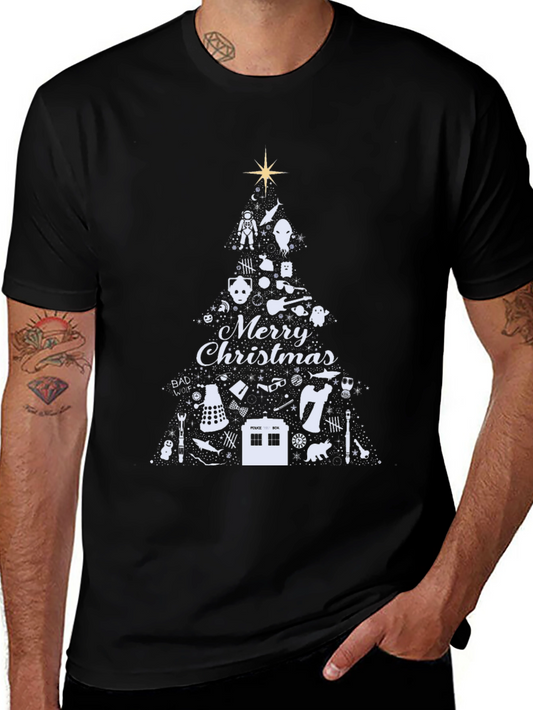 Doctor Who Christmas Tree T-Shirt - Holiday Sci-Fi Style