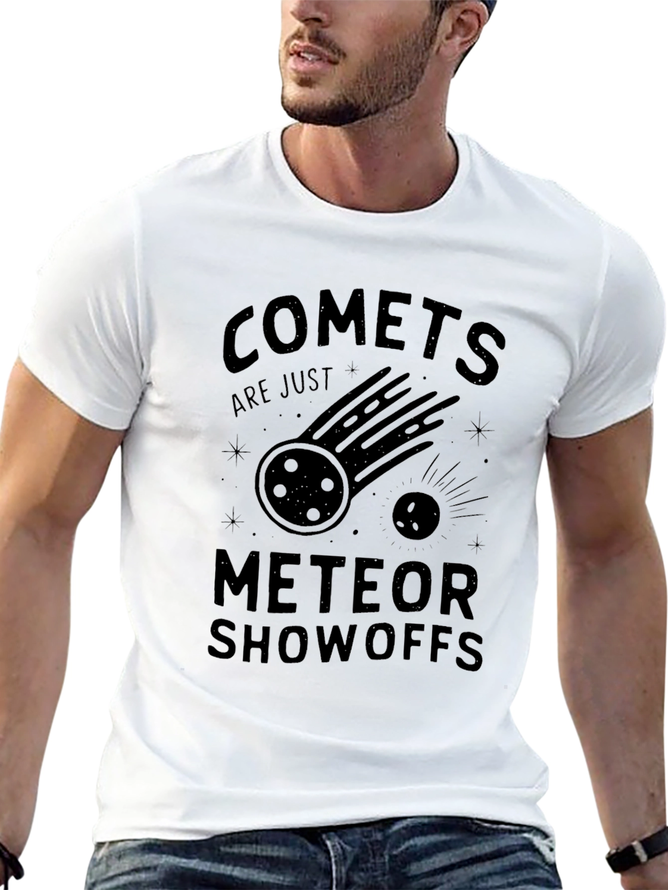 Comets Are Just Meteor Showoffs Black T-Shirt