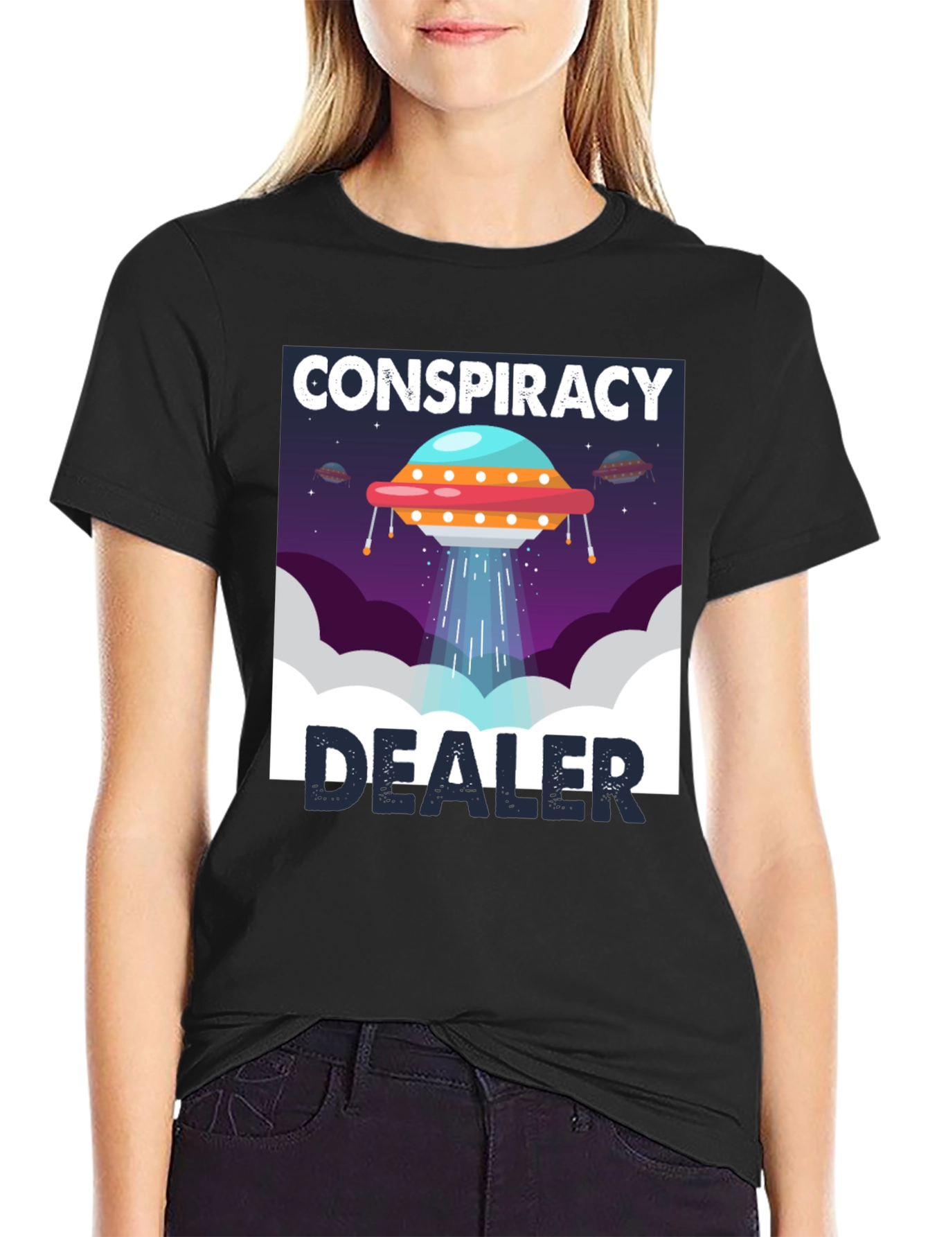 Conspiracy Dealer Graphic T-Shirt - UFO Design