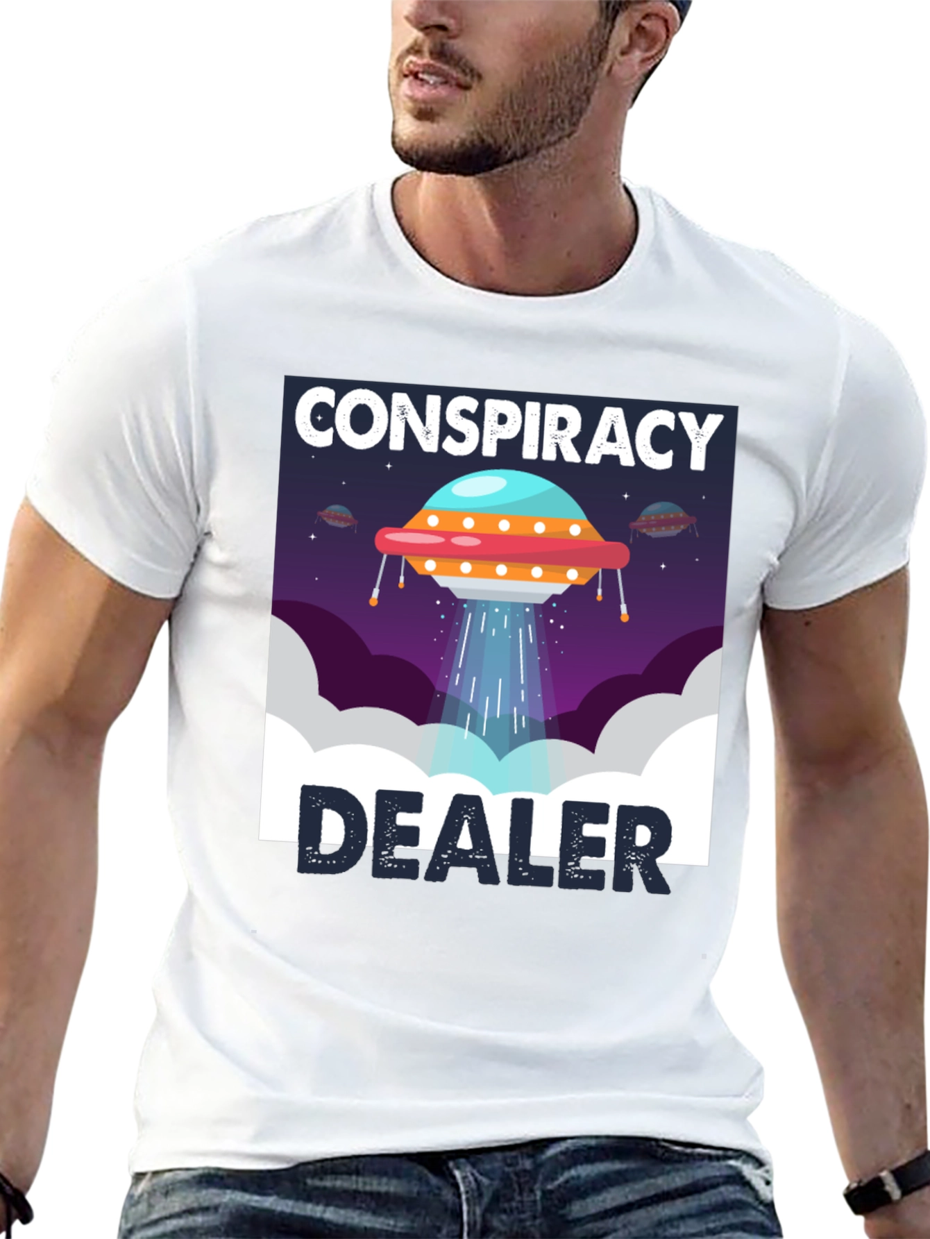 Conspiracy Dealer Graphic T-Shirt - UFO Design