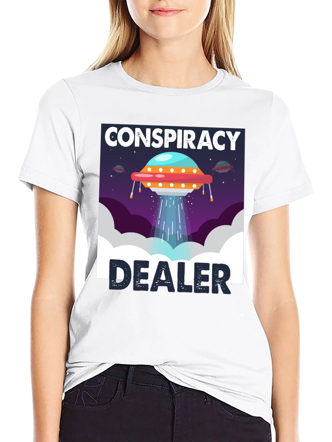 Conspiracy Dealer Graphic T-Shirt - UFO Design