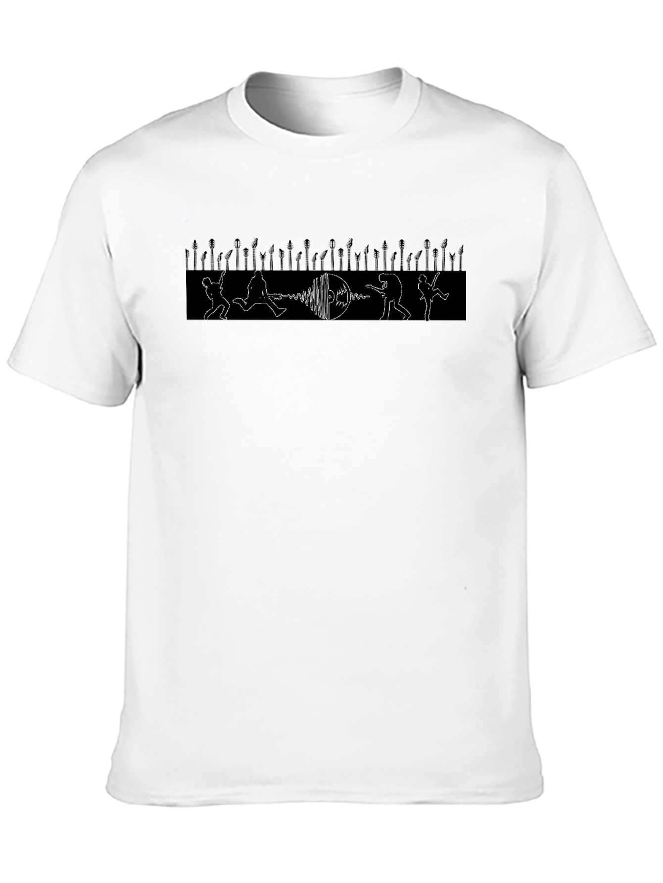 Rock Band Graphic Print Black Tee
