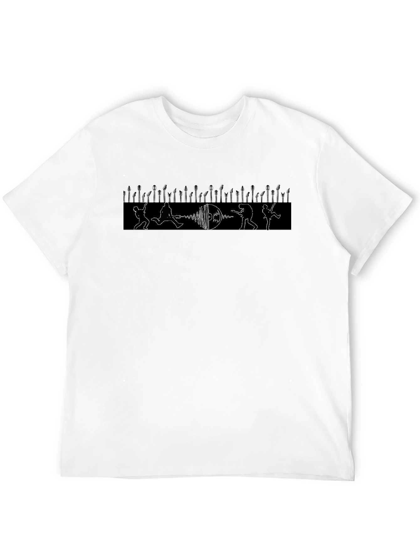 Rock Band Graphic Print Black Tee