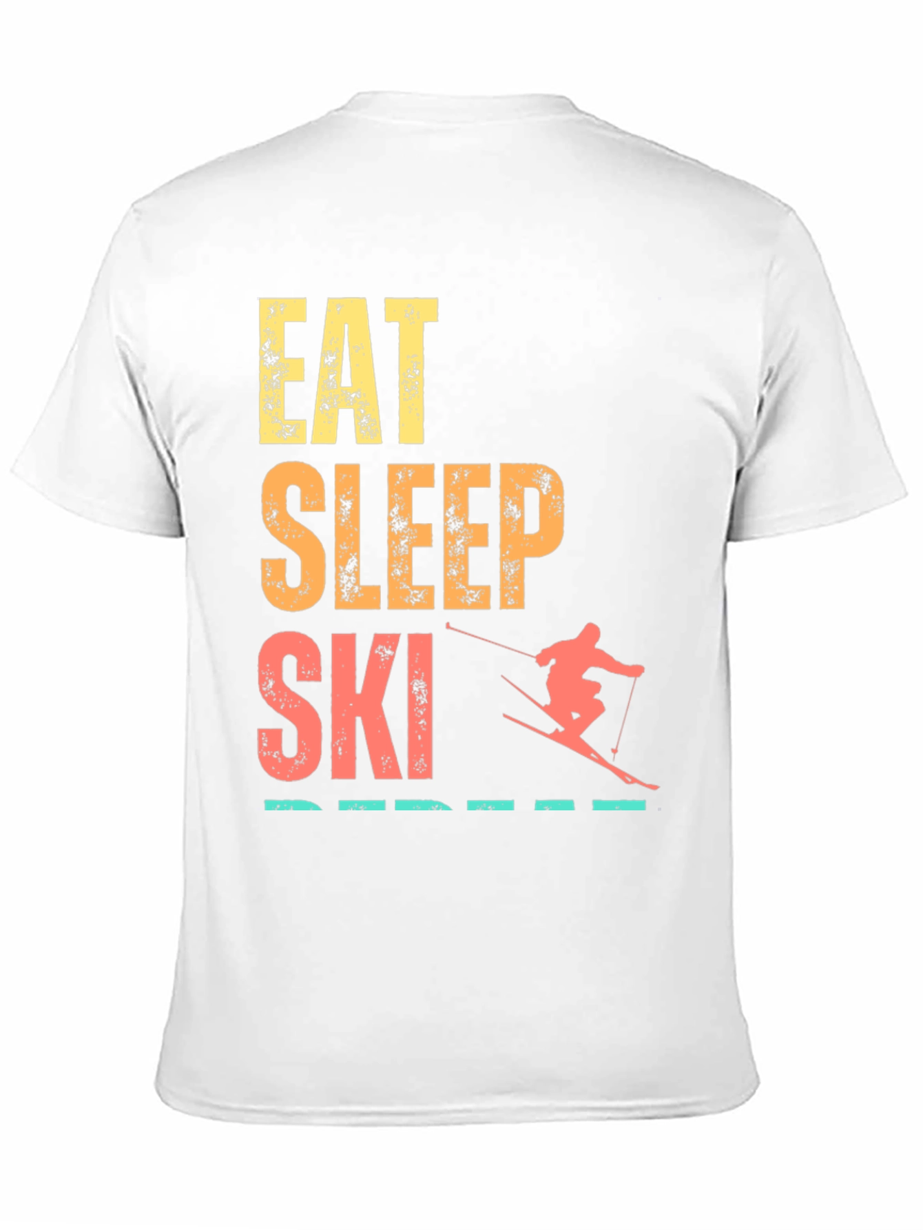 Eat Sleep Ski Repeat Graphic Tee - Black