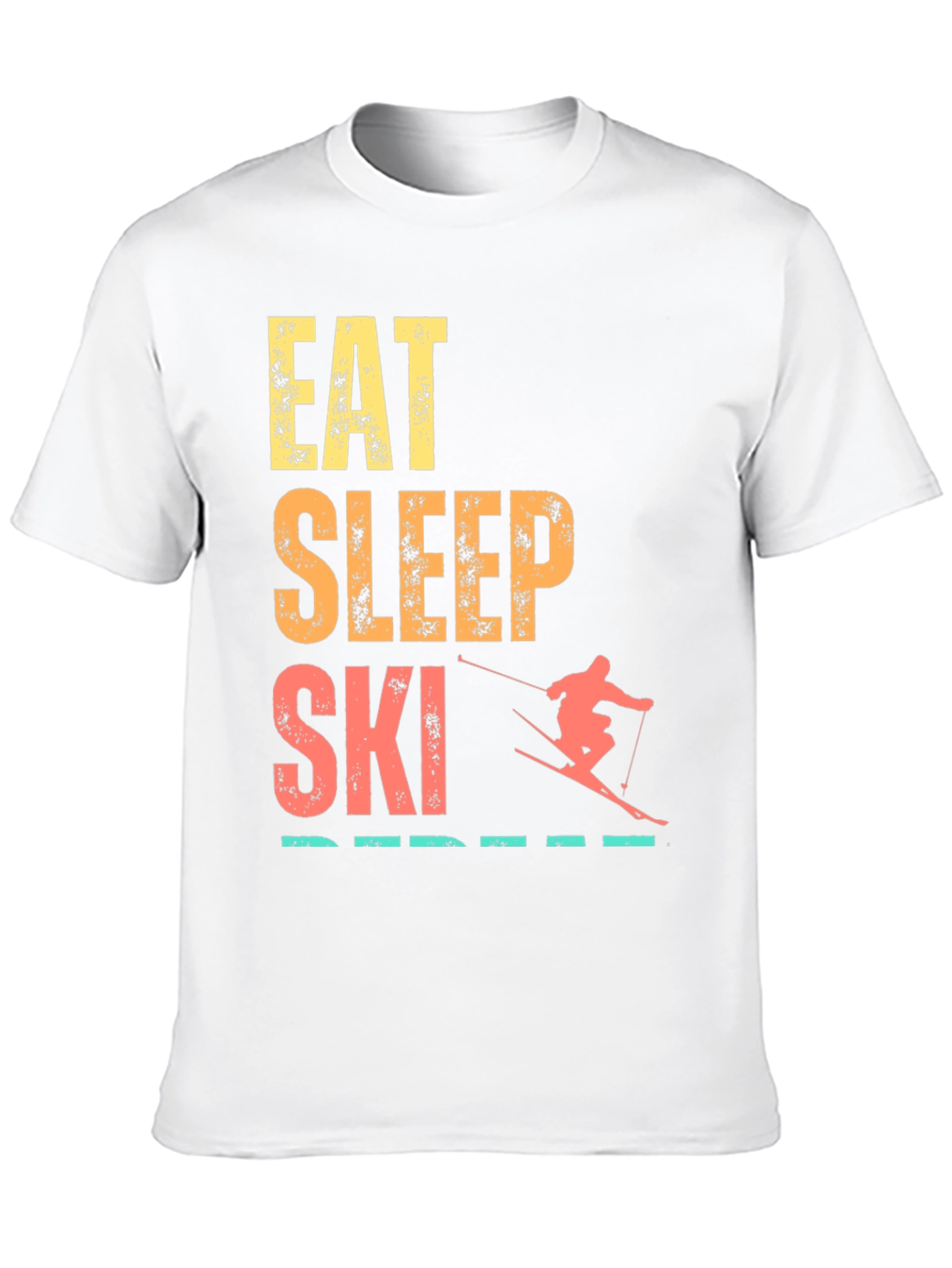 Eat Sleep Ski Repeat Graphic Tee - Black