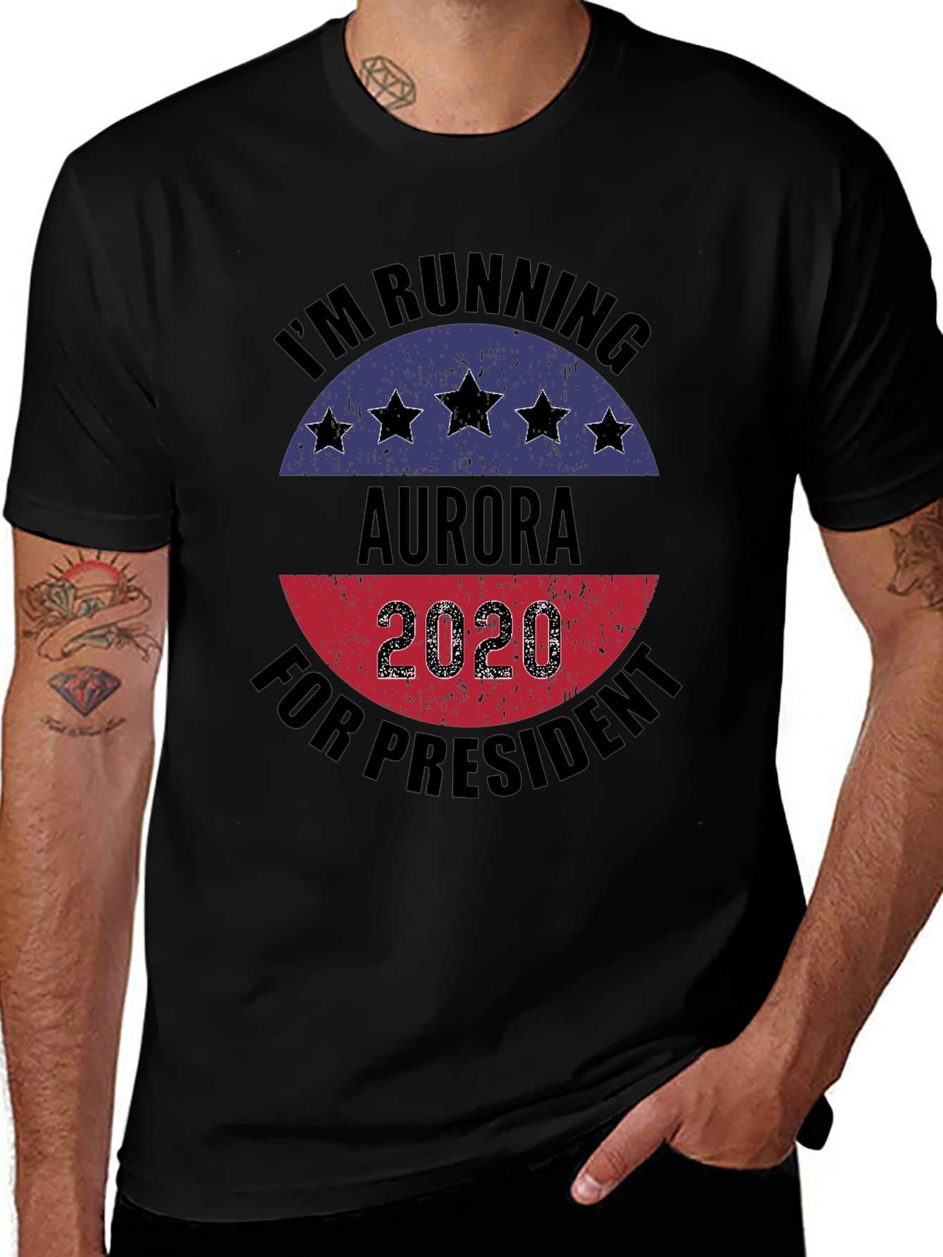 Aurora for President 2020 Black T-Shirt
