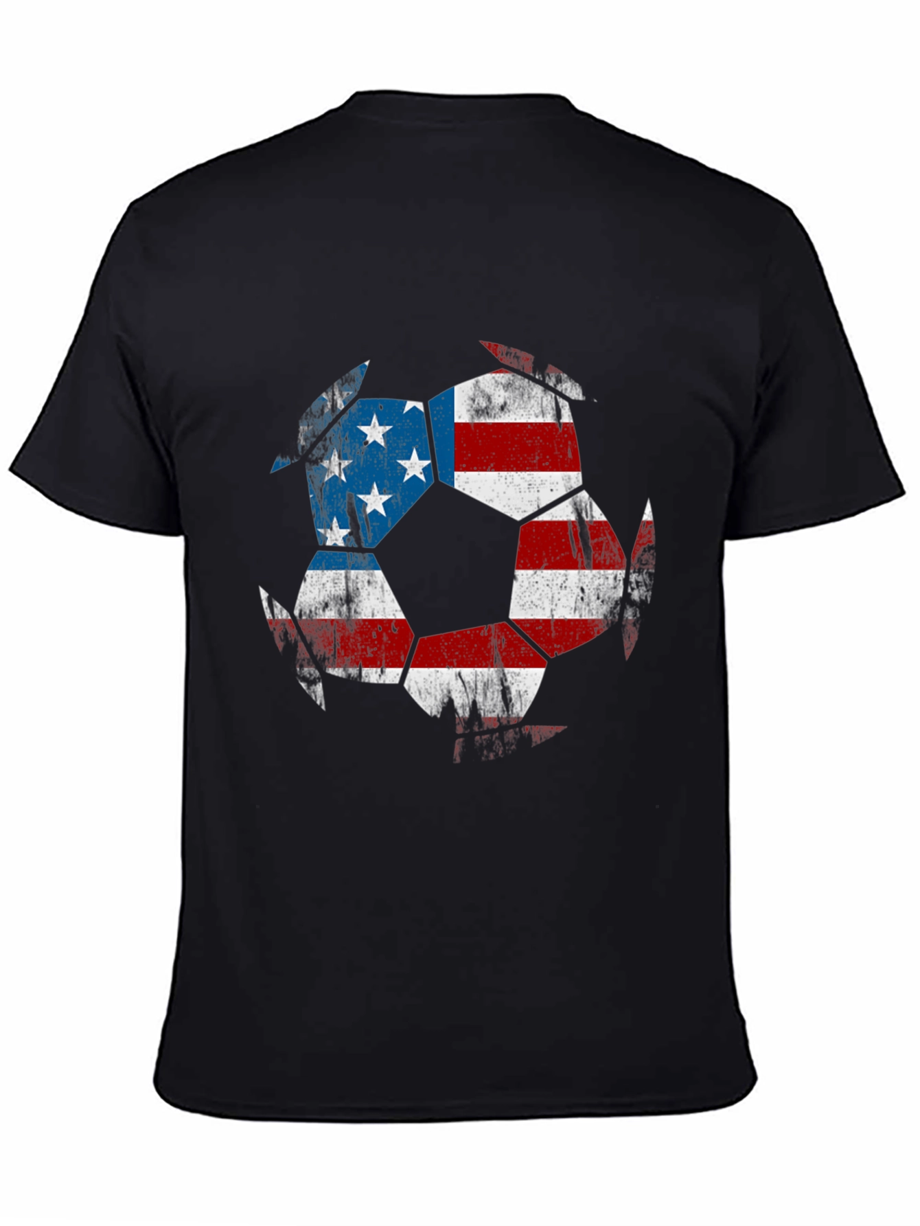 USA Flag Soccer Ball Graphic Tee - Patriotic Shirt