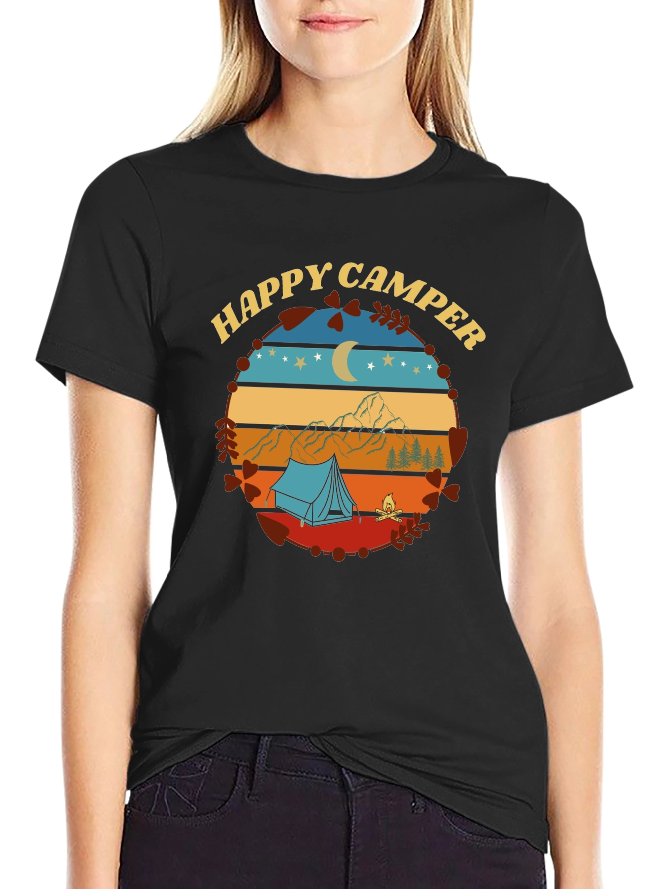 Happy Camper Graphic Tee - Nature Adventure Shirt