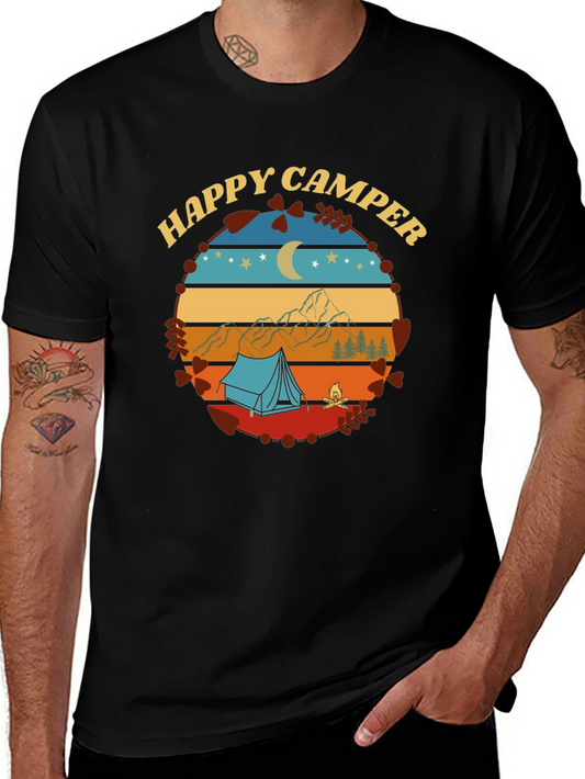 Happy Camper Graphic Tee - Nature Adventure Shirt