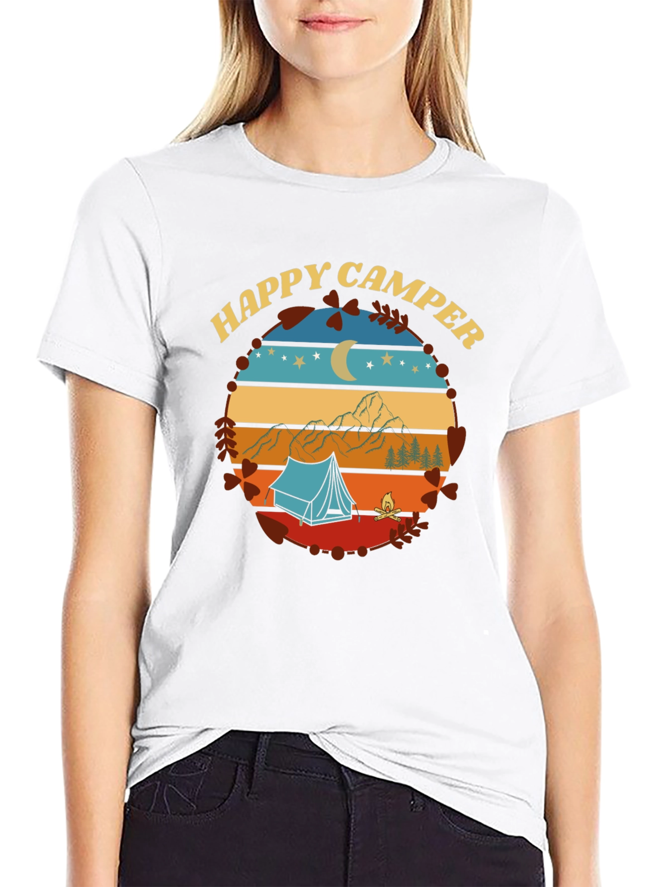 Happy Camper Graphic Tee - Nature Adventure Shirt