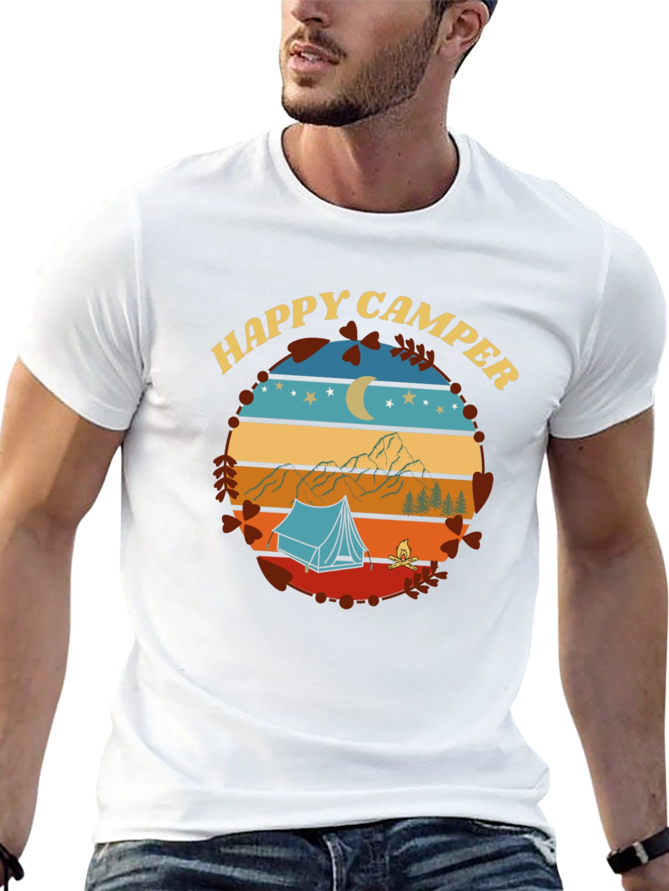 Happy Camper Graphic Tee - Nature Adventure Shirt