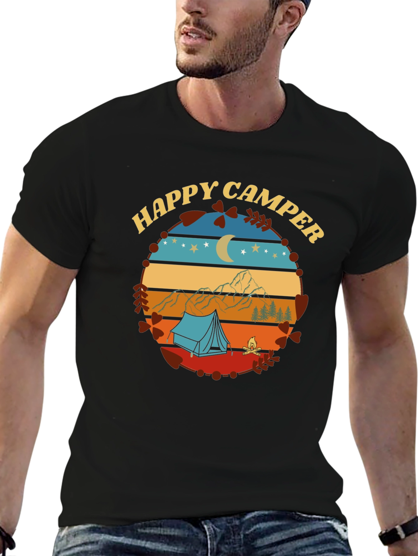 Happy Camper Graphic Tee - Nature Adventure Shirt