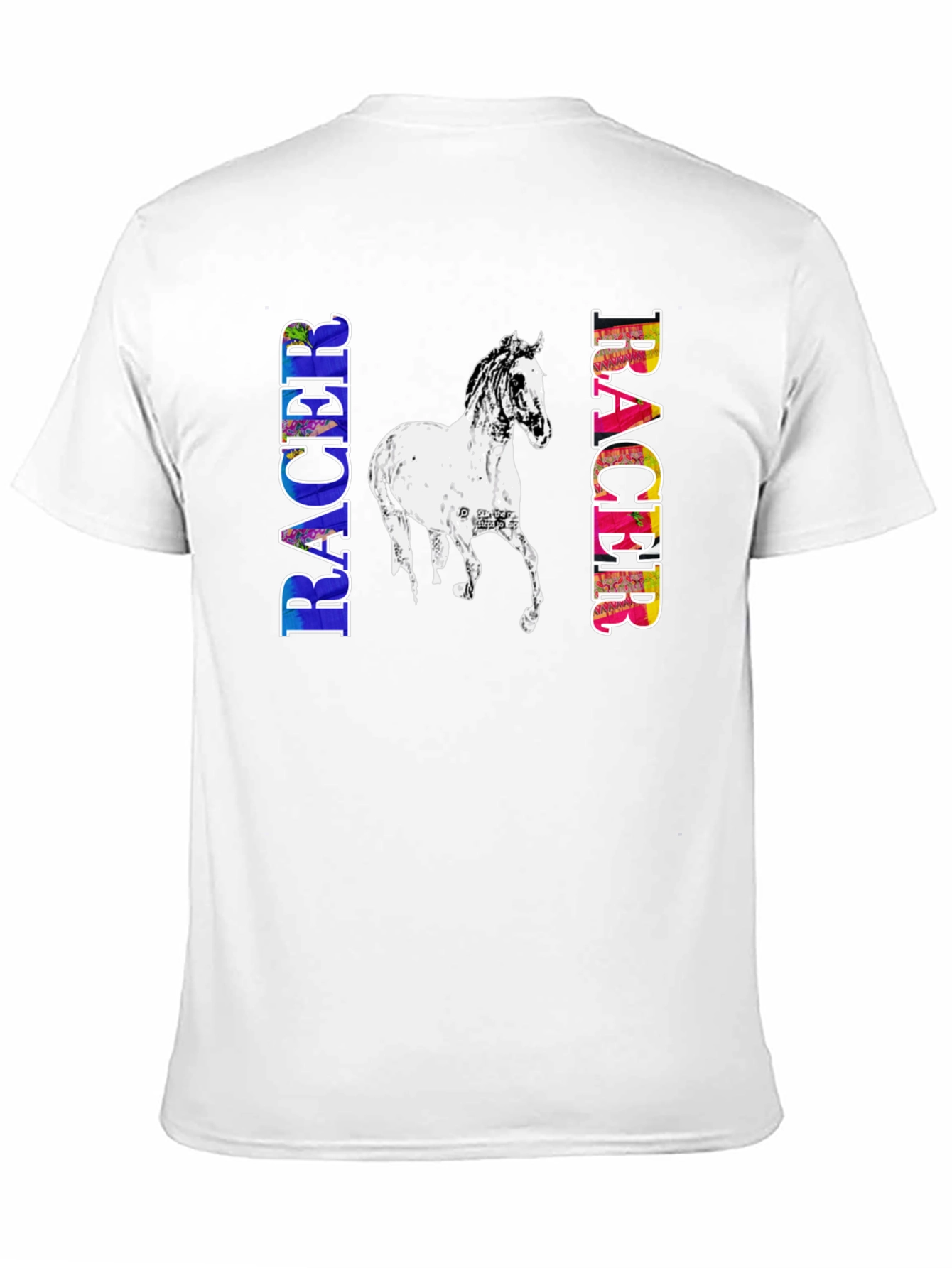 Racer Horse Graphic Tee | Black Cotton T-Shirt
