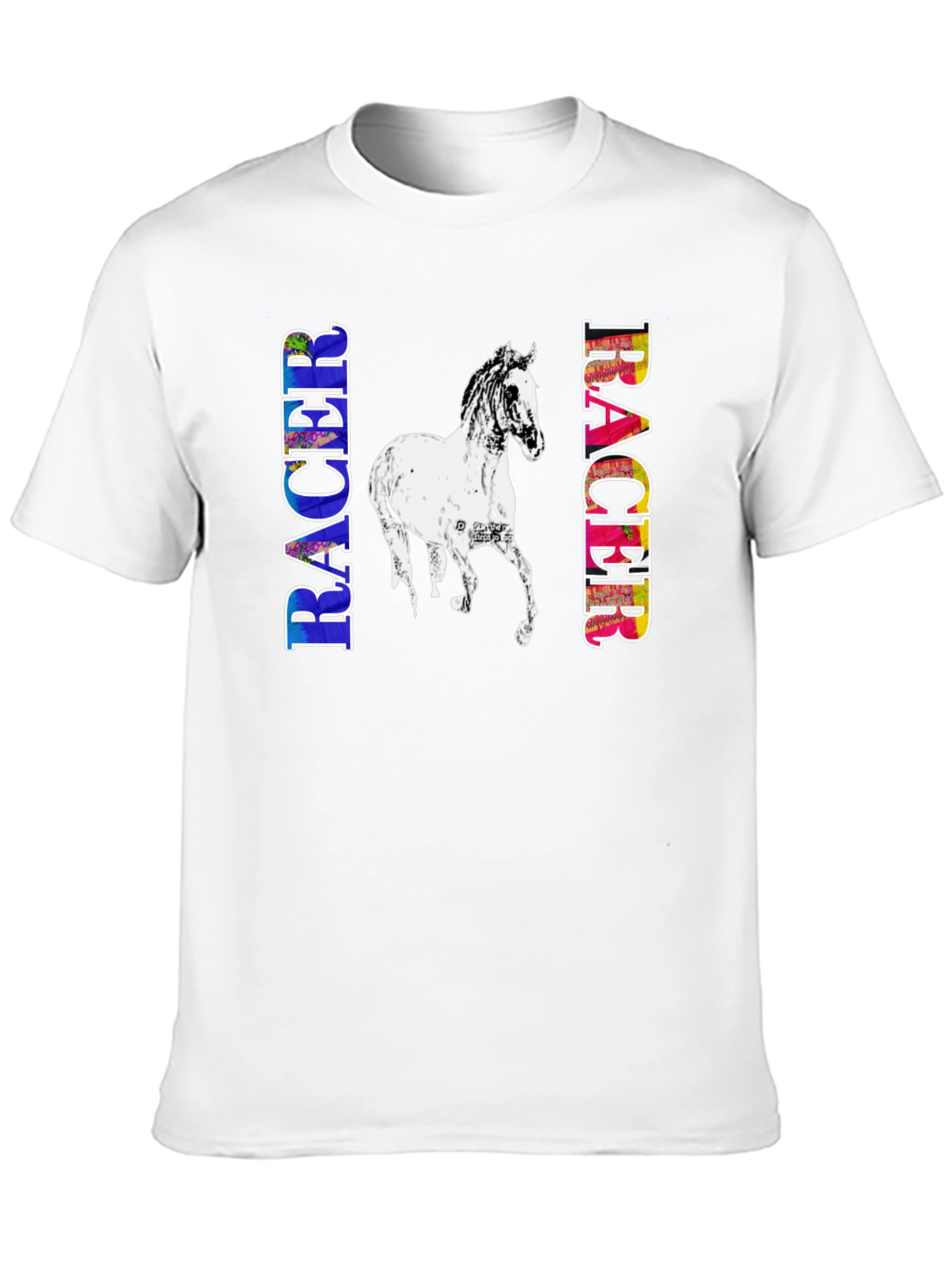 Racer Horse Graphic Tee | Black Cotton T-Shirt