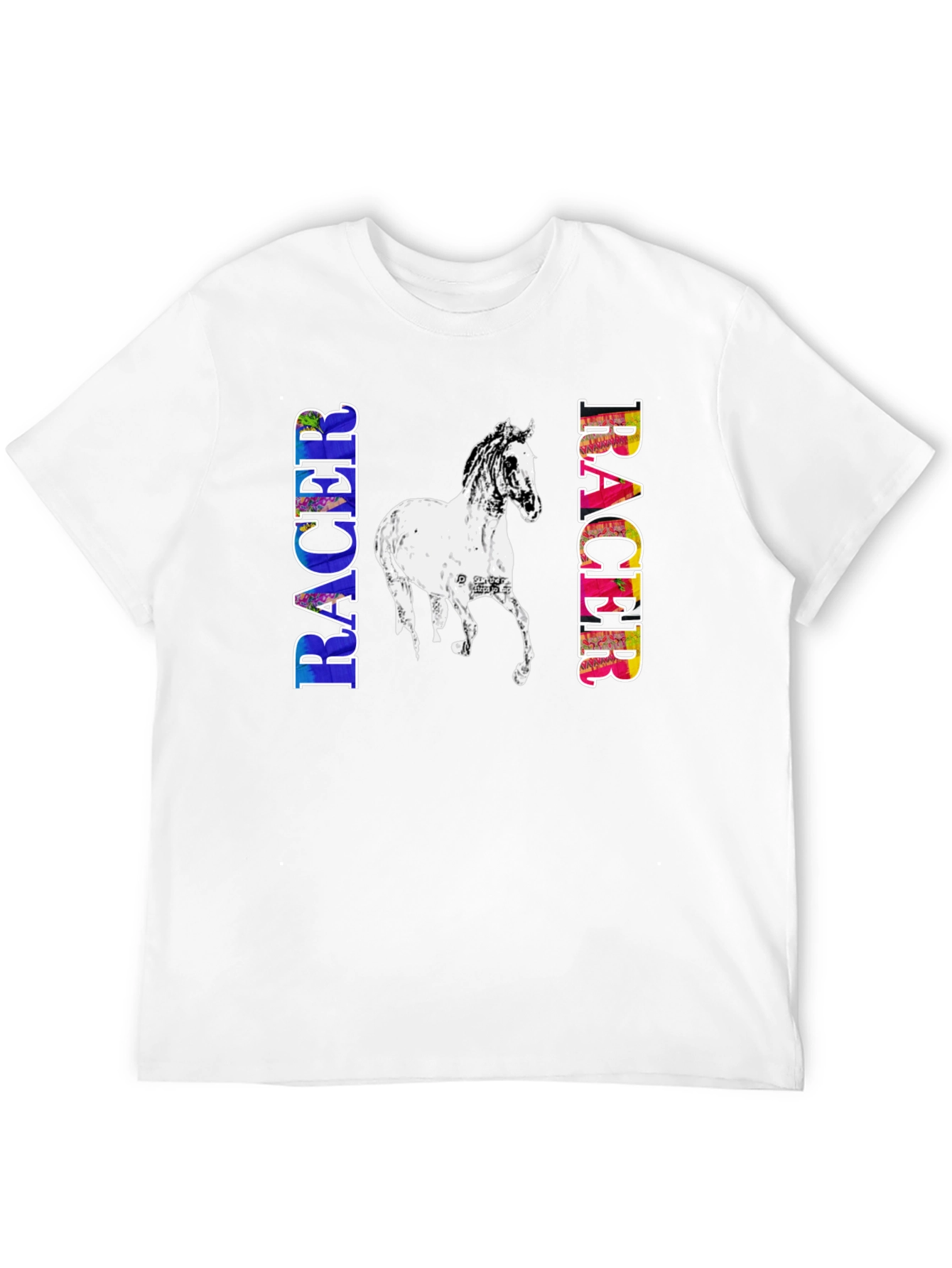Racer Horse Graphic Tee | Black Cotton T-Shirt