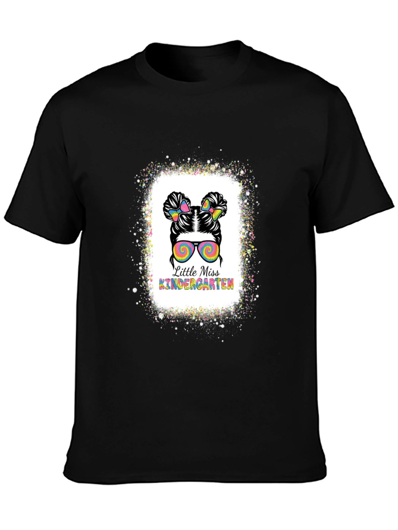 Little Miss Kindergarten Messy Bun T-Shirt