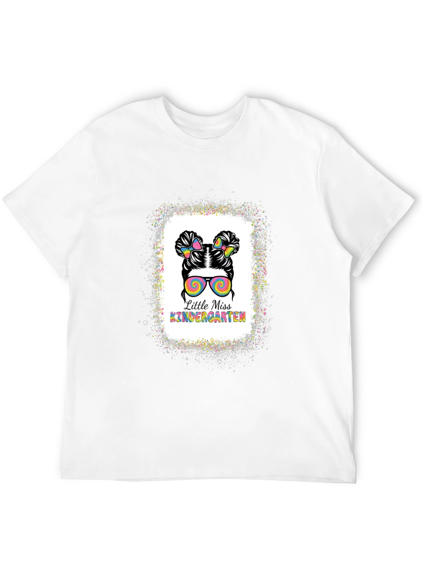 Little Miss Kindergarten Messy Bun T-Shirt