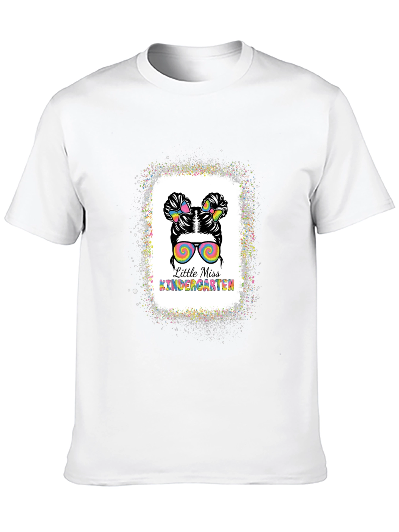 Little Miss Kindergarten Messy Bun T-Shirt
