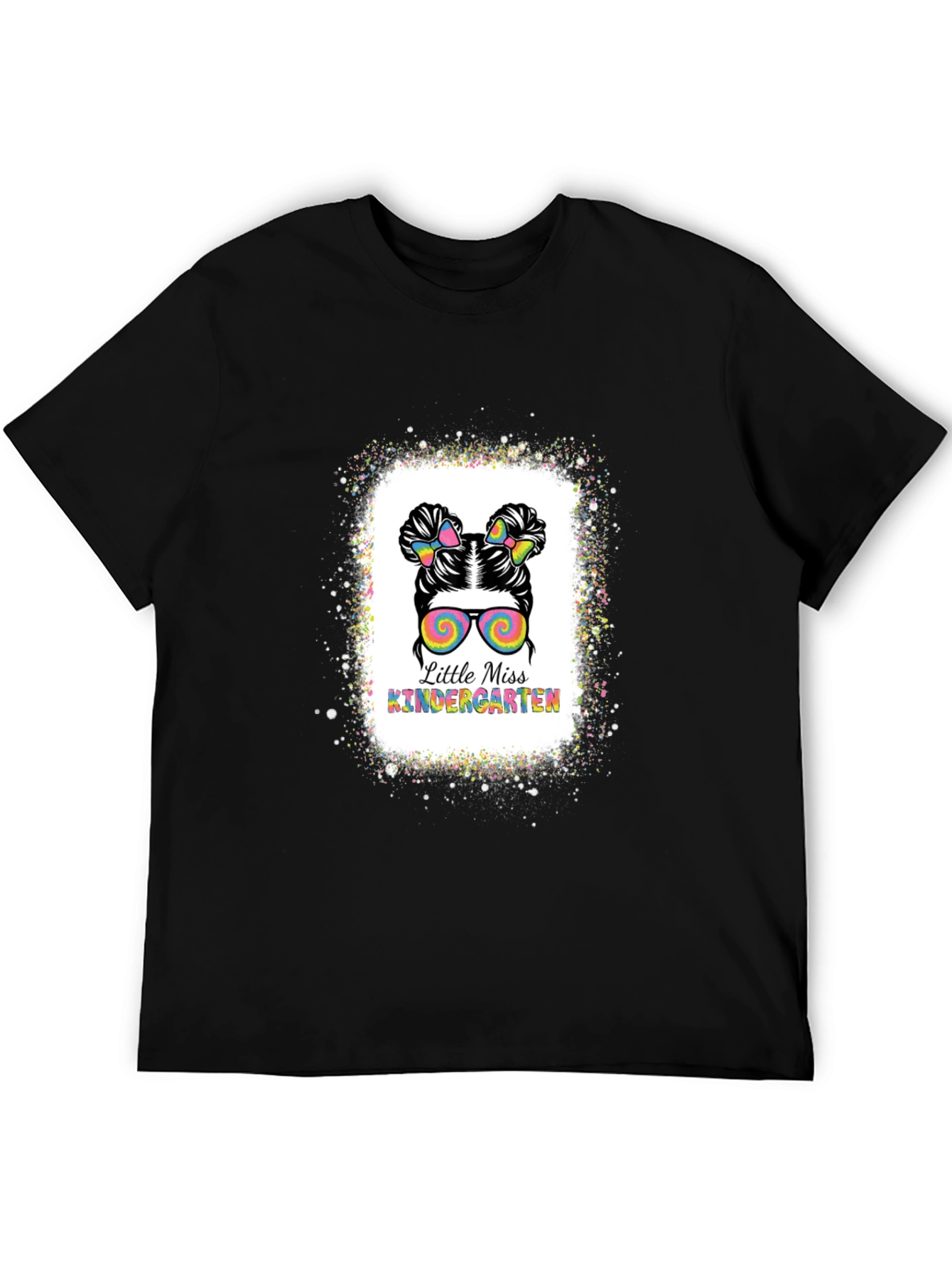 Little Miss Kindergarten Messy Bun T-Shirt
