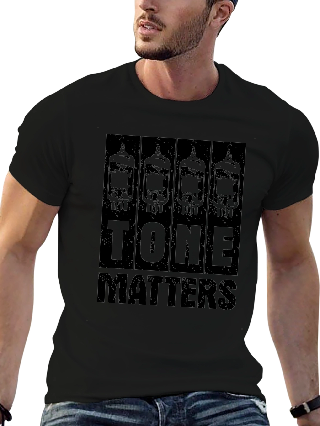 Tone Matters Black T-Shirt Guitar Amplifier Tubes