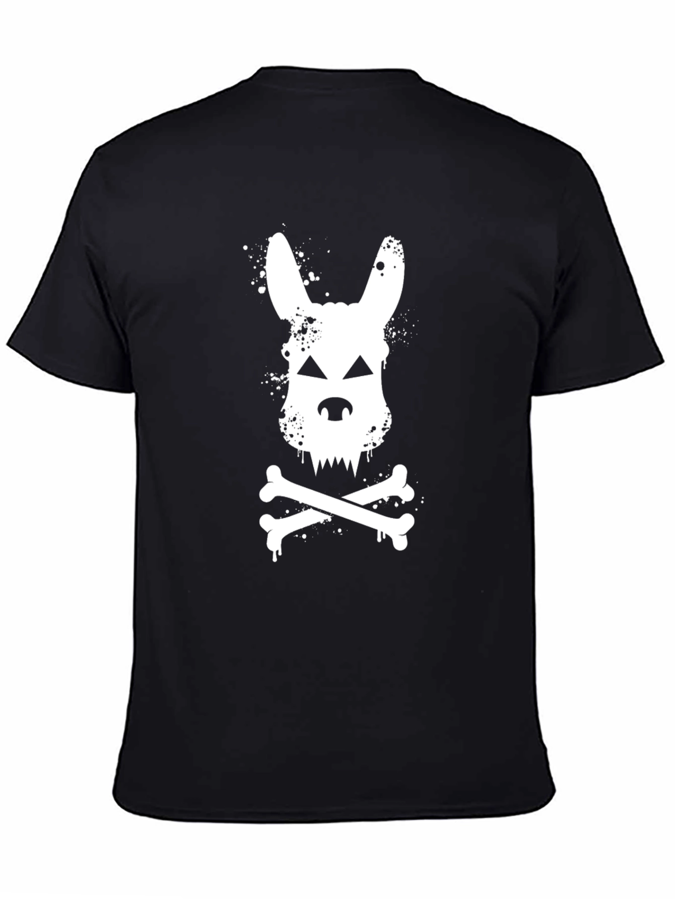 Skull Bunny T-Shirt - Mens Black Cotton Tee