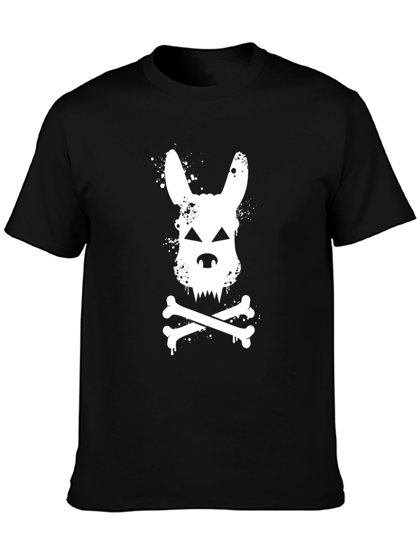 Skull Bunny T-Shirt - Mens Black Cotton Tee