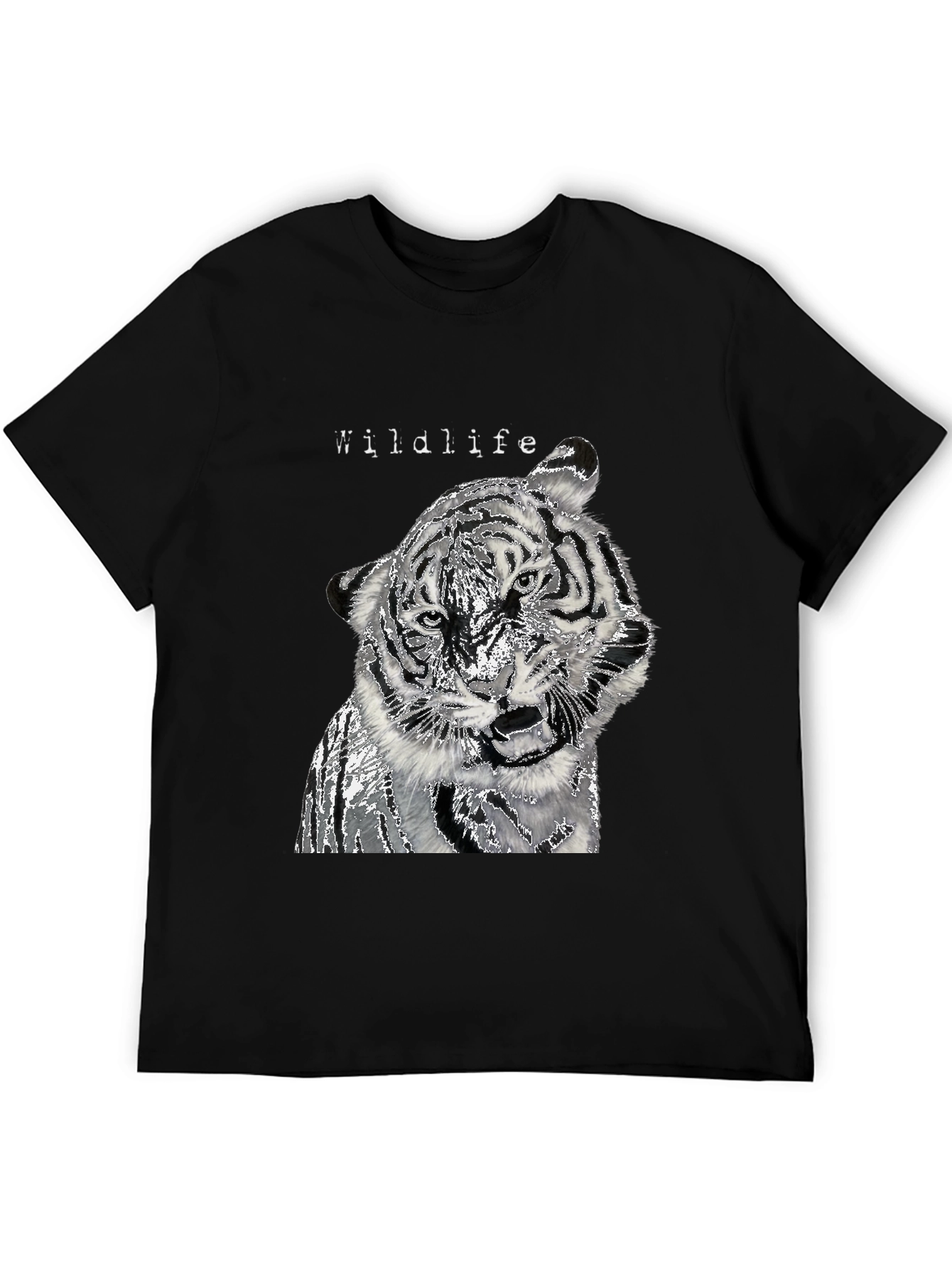 Wildlife Tiger Graphic Black T-Shirt