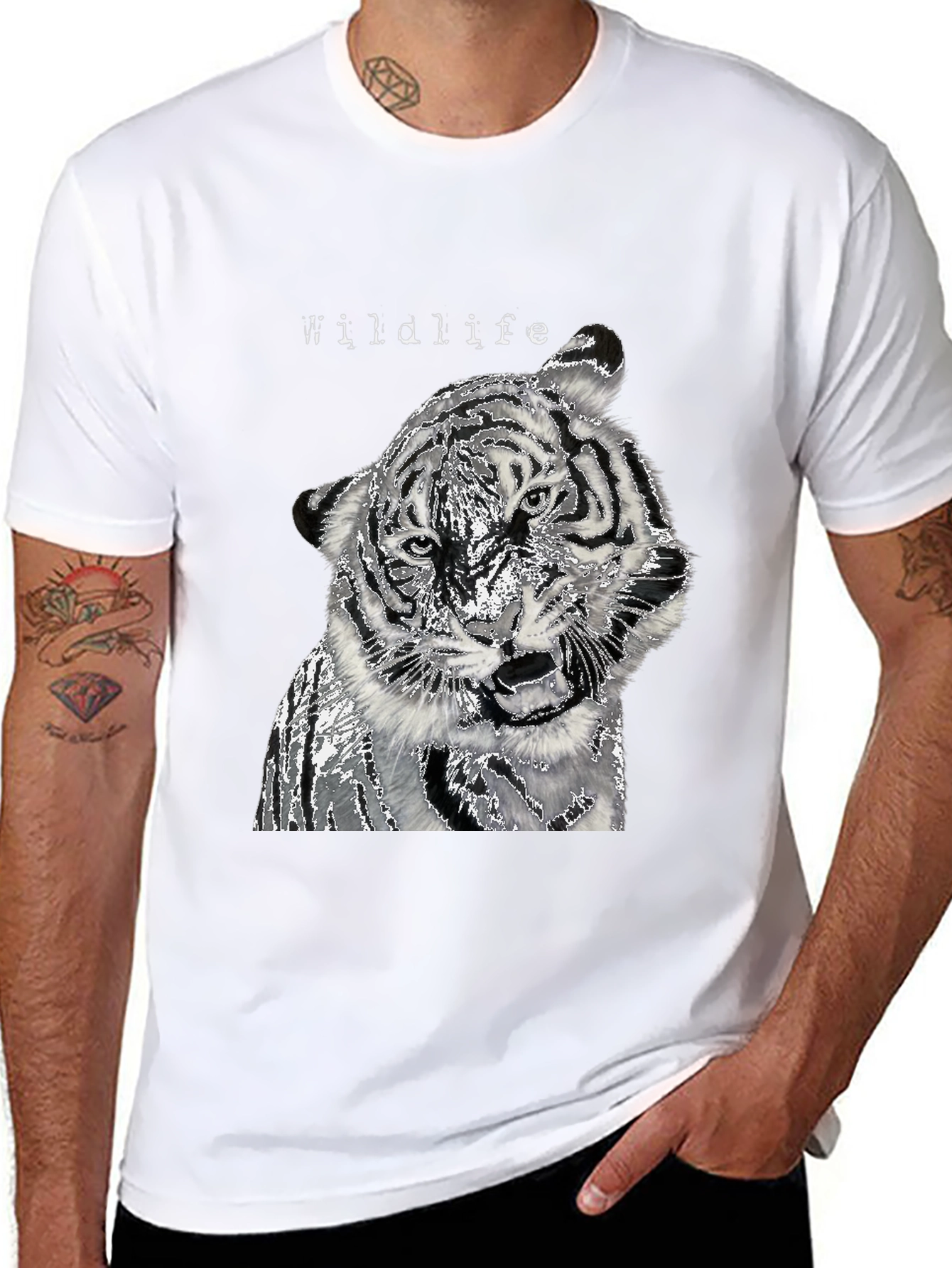 Wildlife Tiger Graphic Black T-Shirt