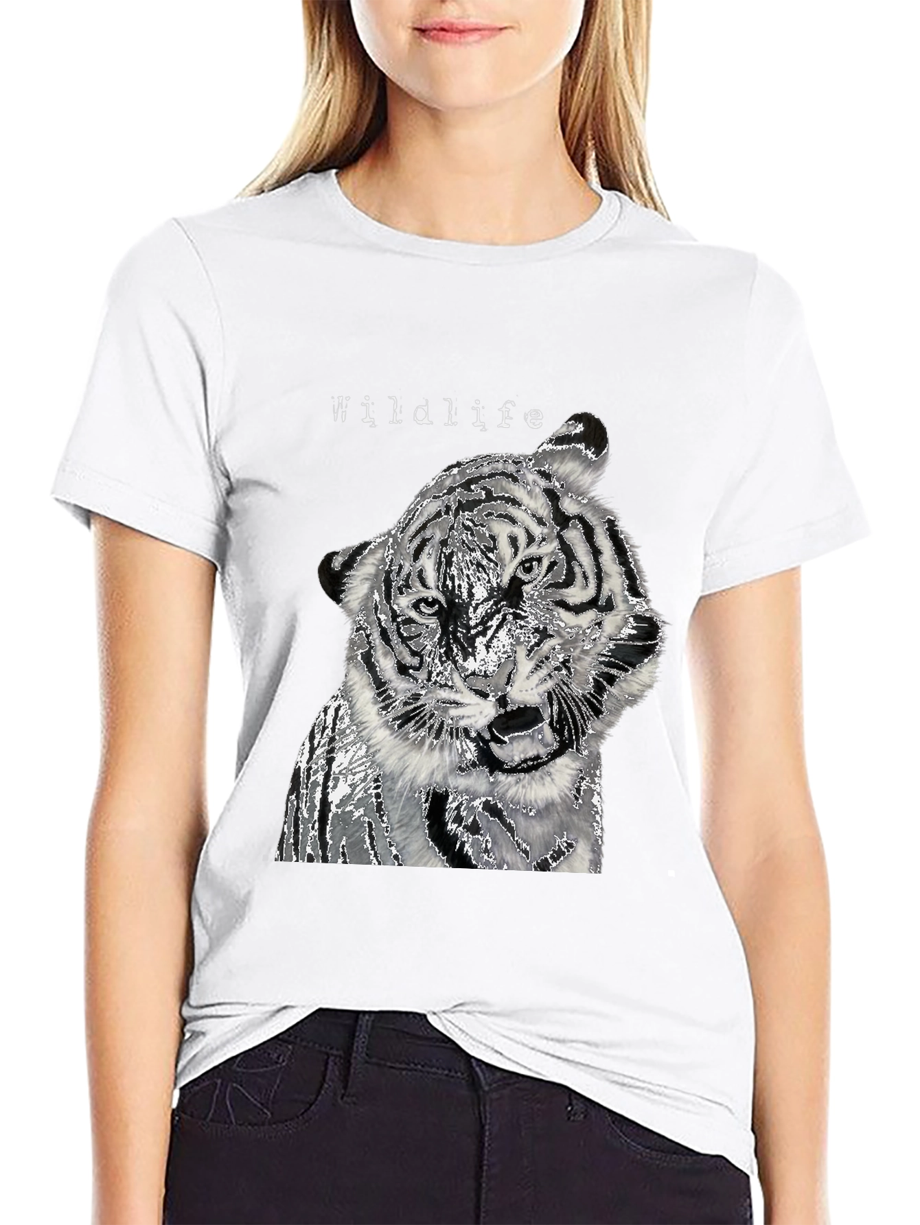 Wildlife Tiger Graphic Black T-Shirt