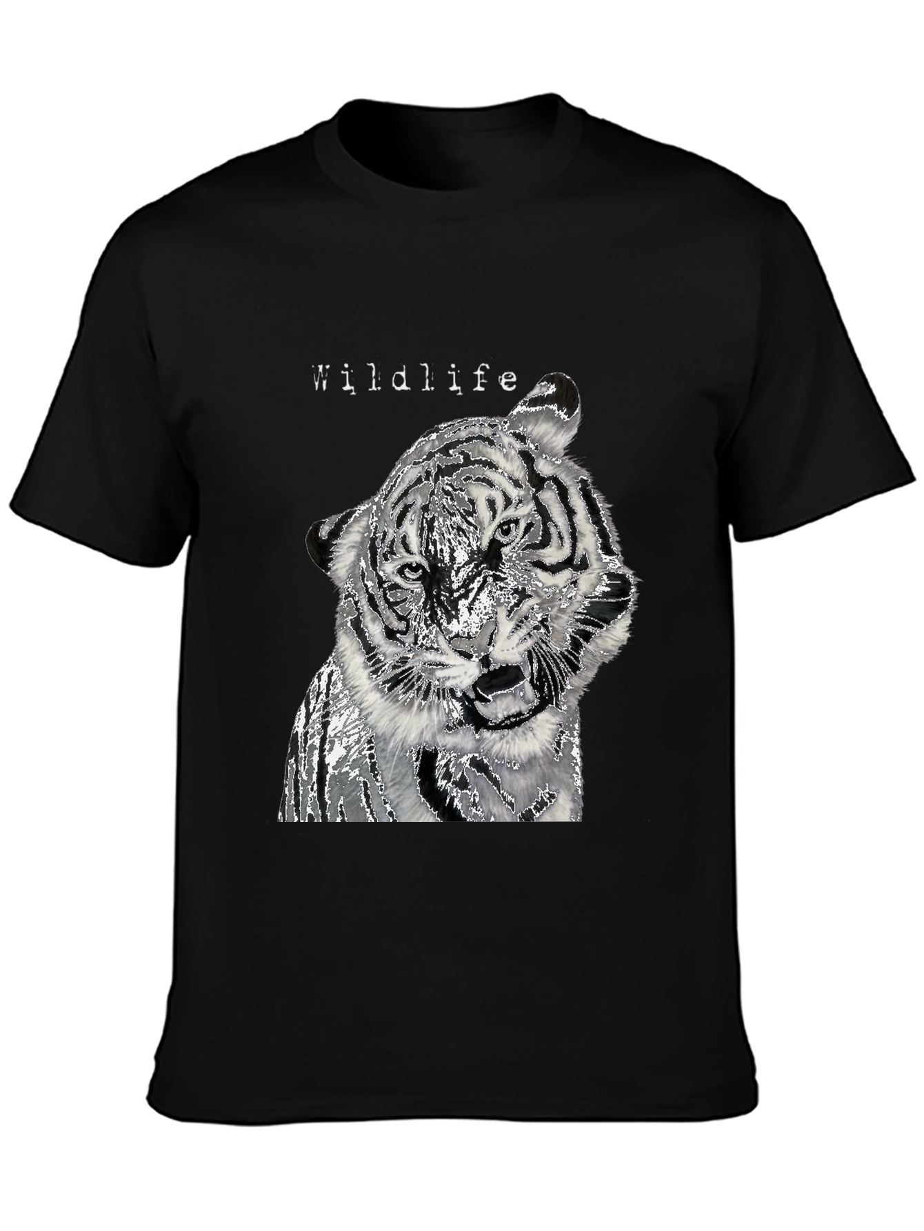 Wildlife Tiger Graphic Black T-Shirt